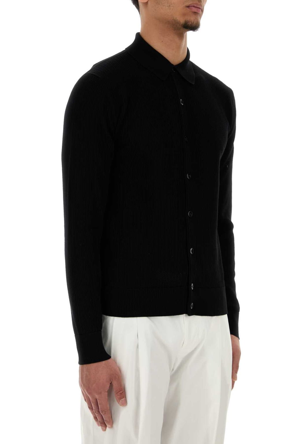 Dolce & Gabbana Men Black Mesh Cardigan