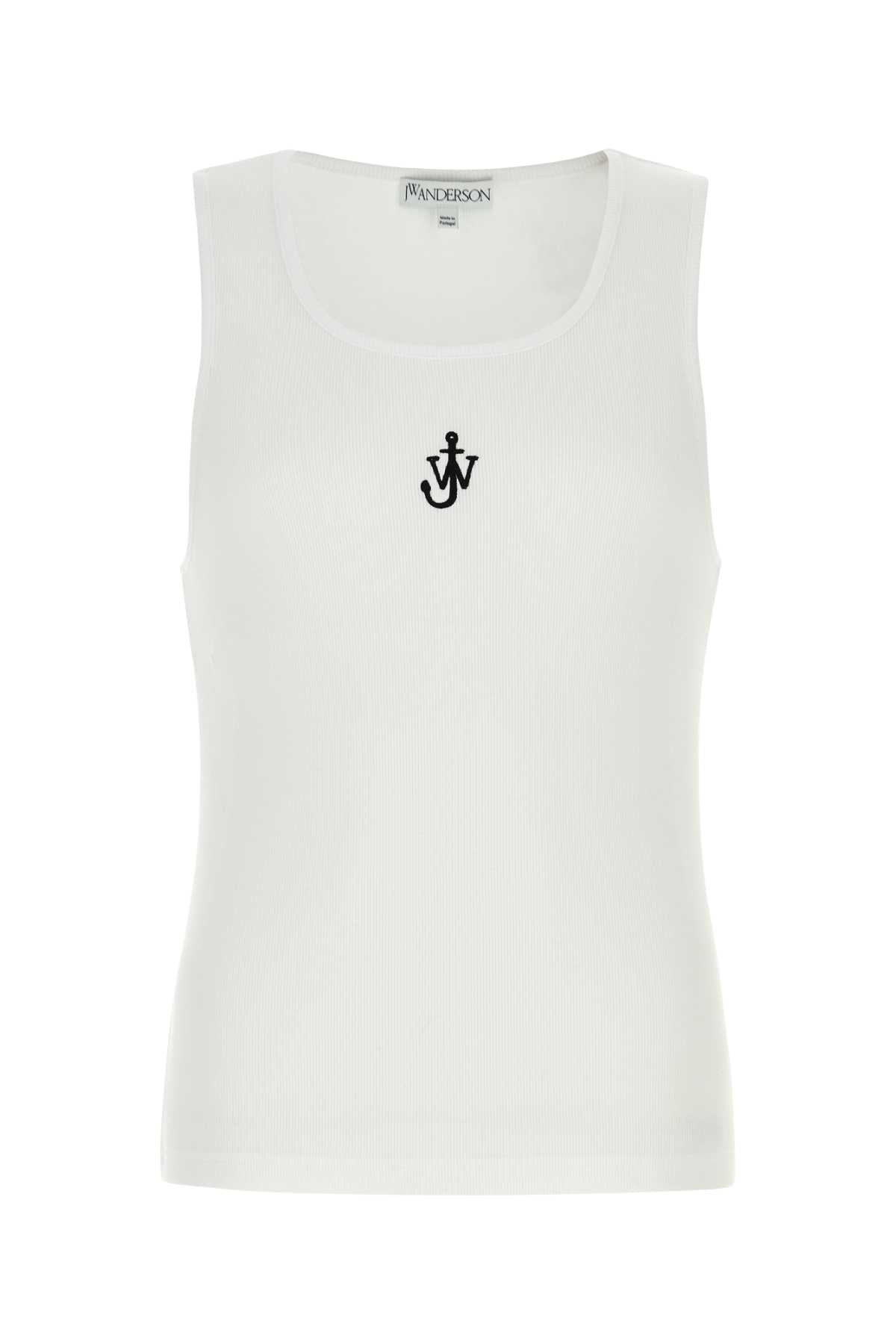 Jw Anderson Men White Cotton Tank Top