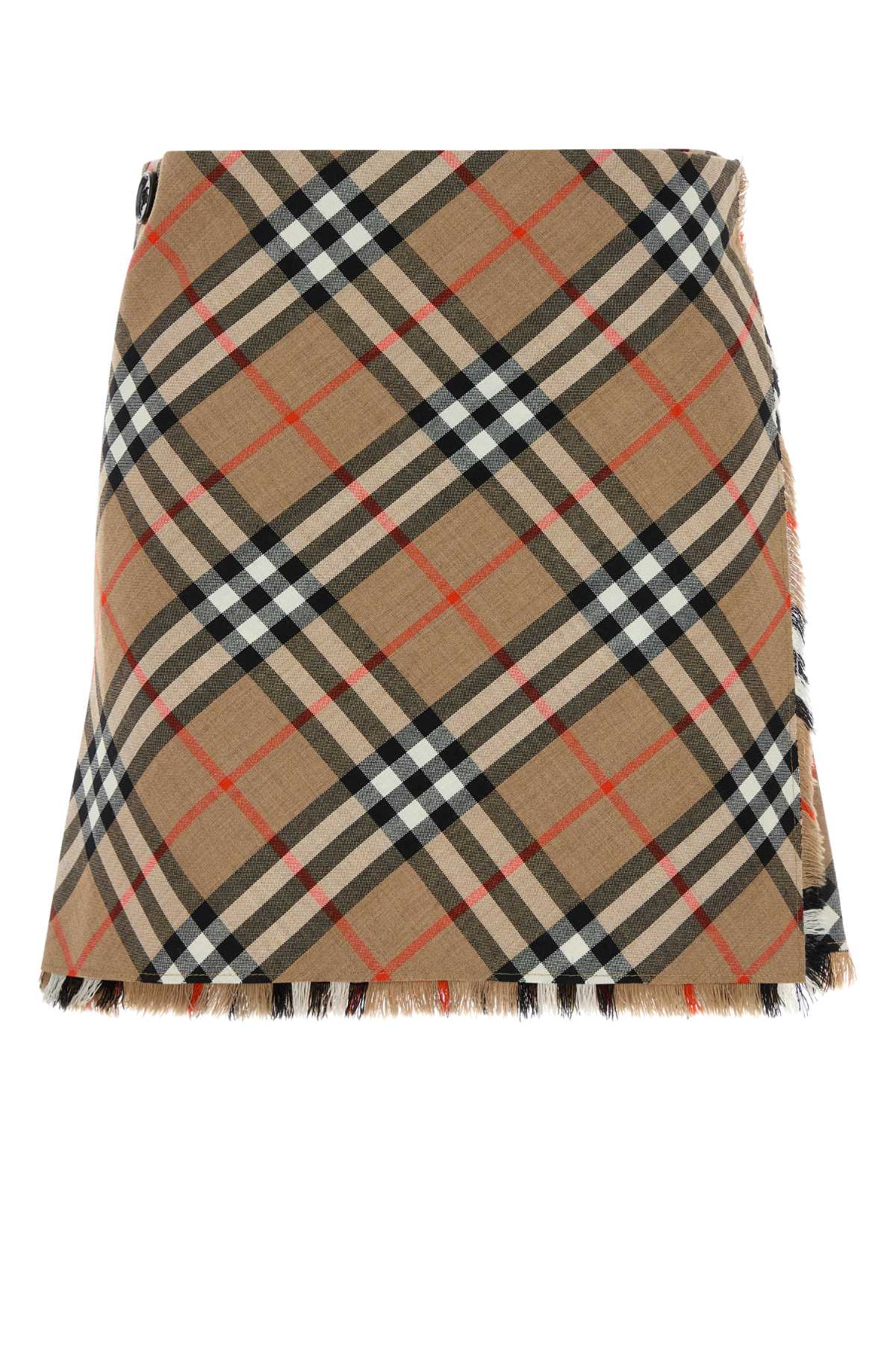 Burberry Women Embroidered Twill Mini Skirt