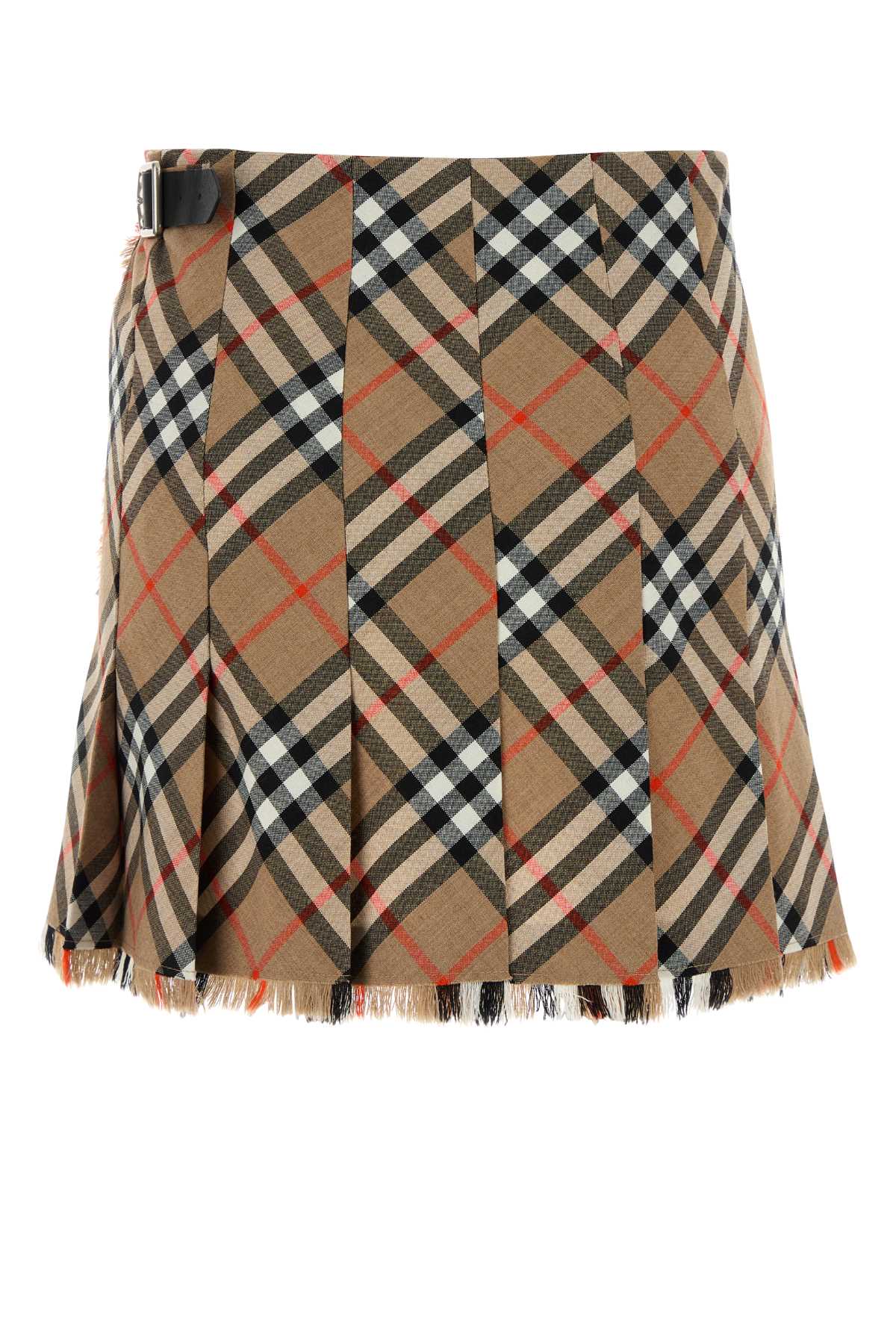 Burberry Women Embroidered Twill Mini Skirt