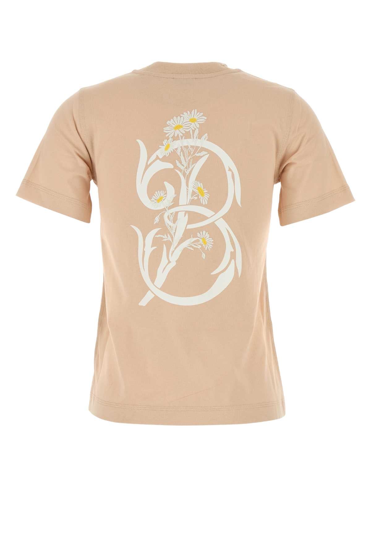Burberry Women Peach Cotton T-Shirt