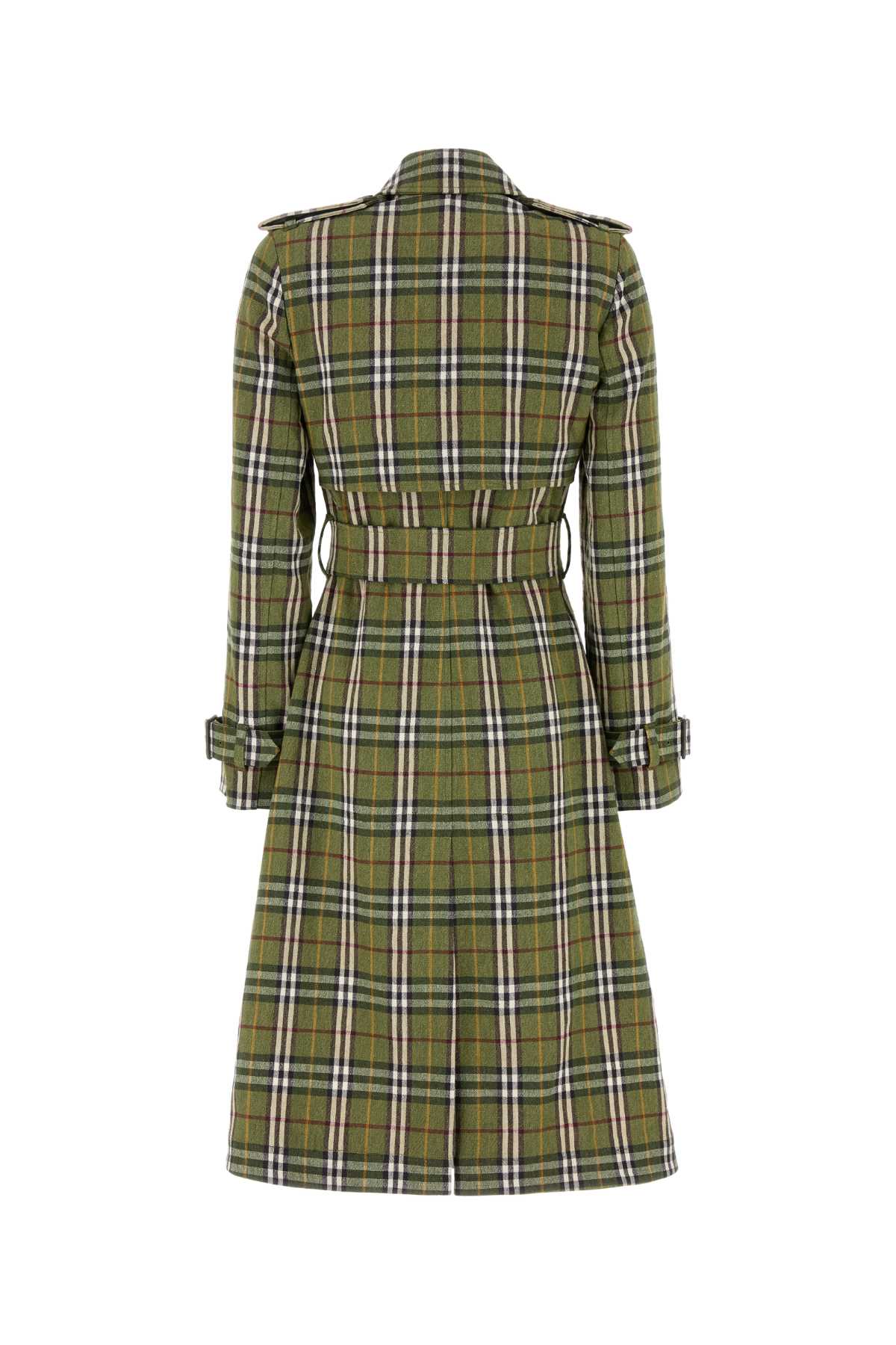 Burberry Women Embroidered Stretch Linen Trench Coat