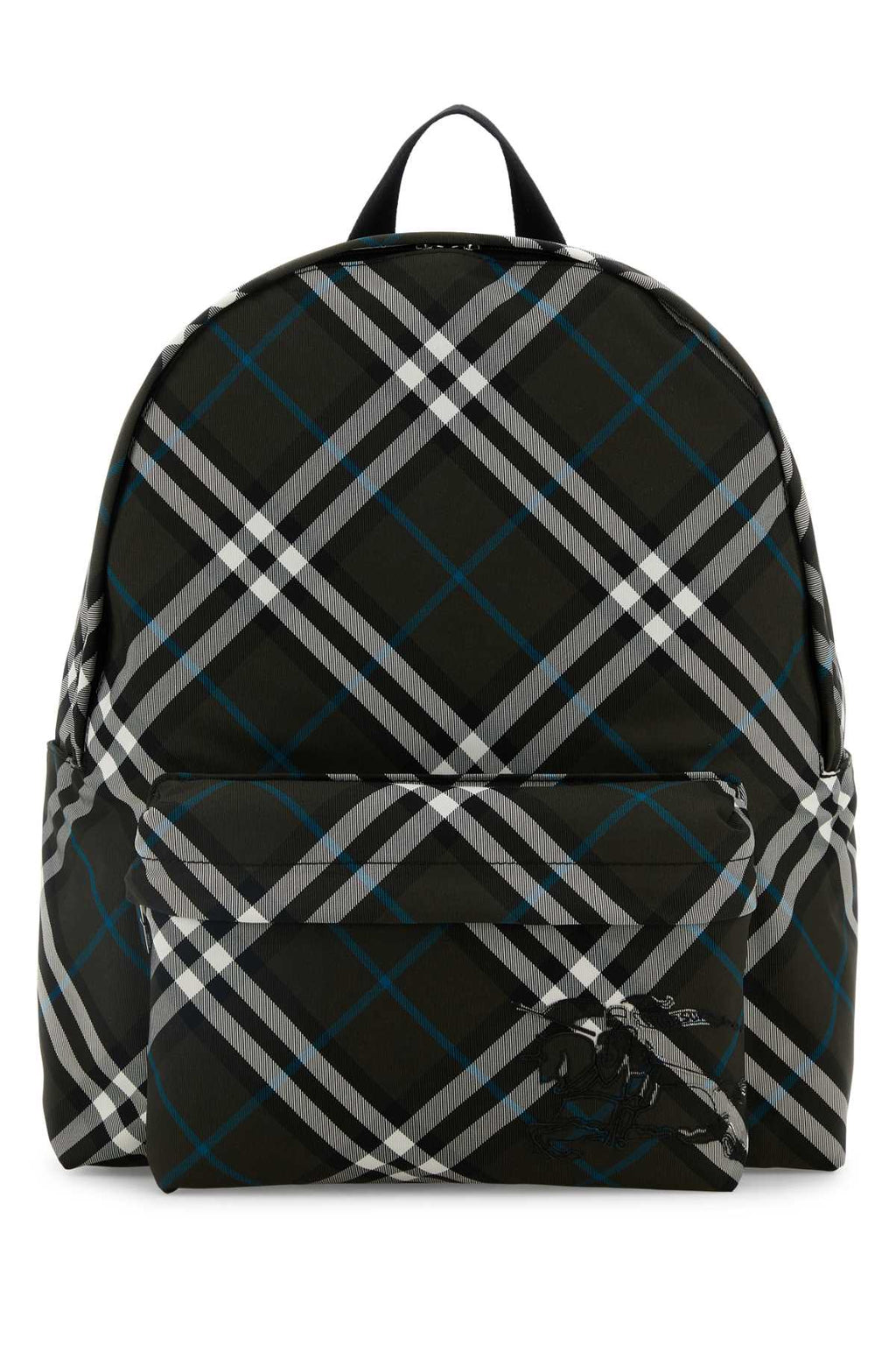 Burberry Men Embroidered Fabric Check Backpack