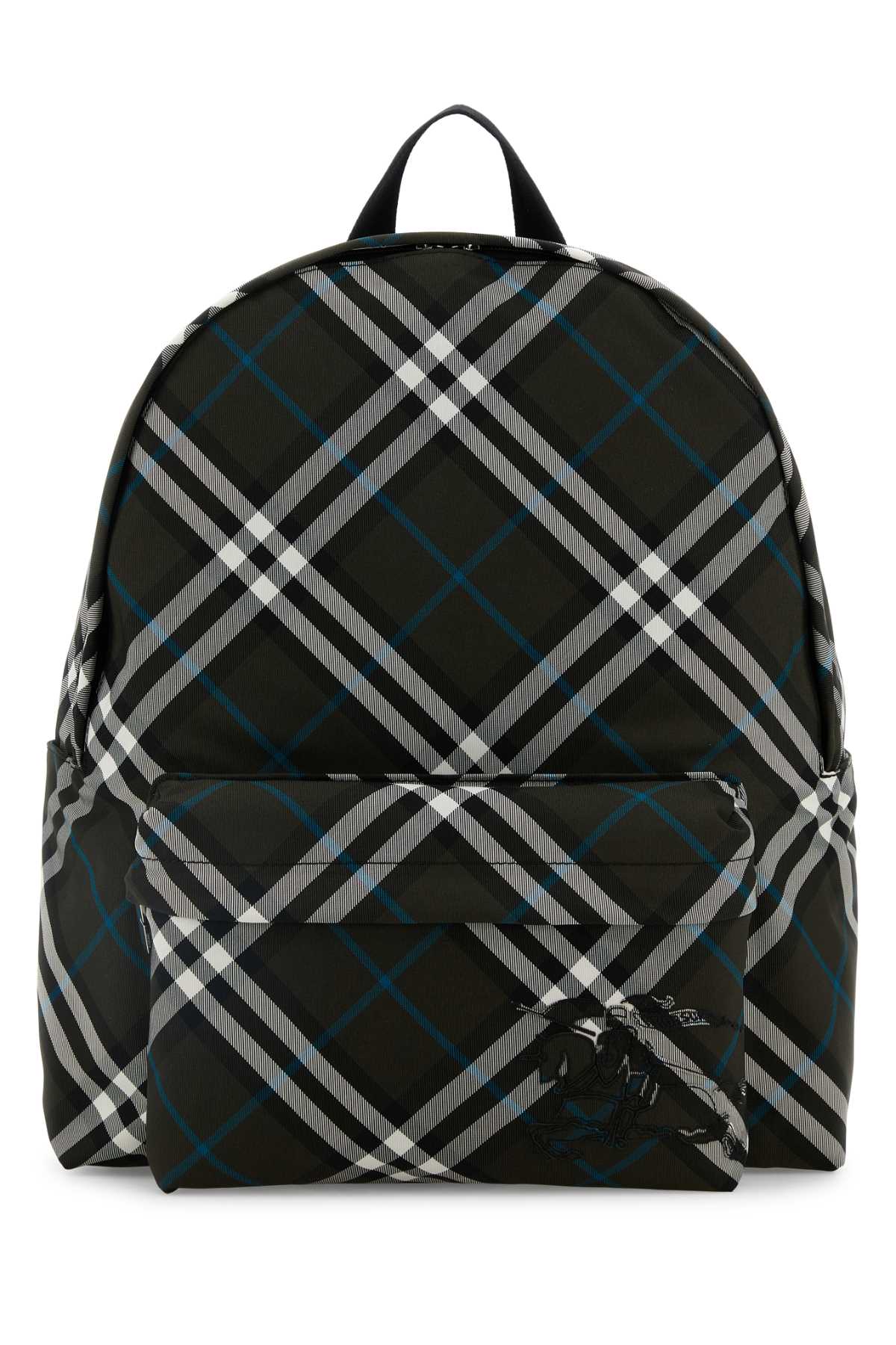 Burberry Men Embroidered Fabric Check Backpack