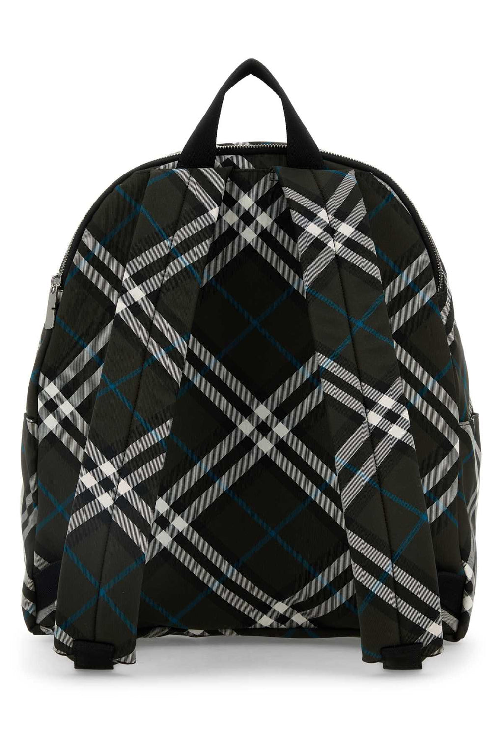 Burberry Men Embroidered Fabric Check Backpack