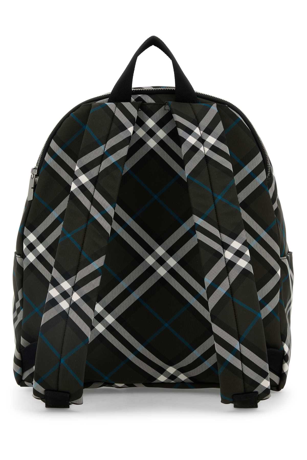 Burberry Men Embroidered Fabric Check Backpack
