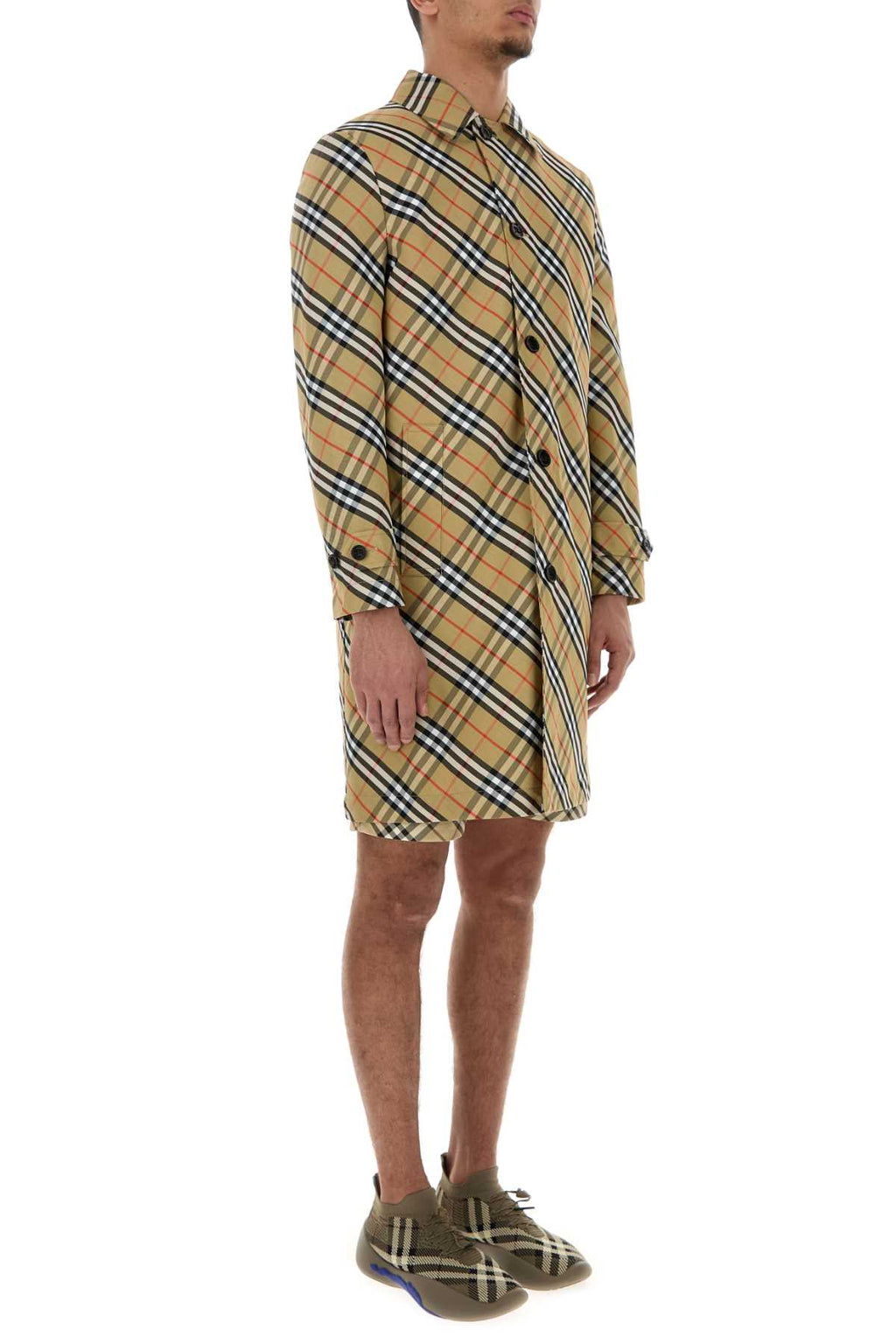 Burberry Men Embroidered Polyester Trench Coat