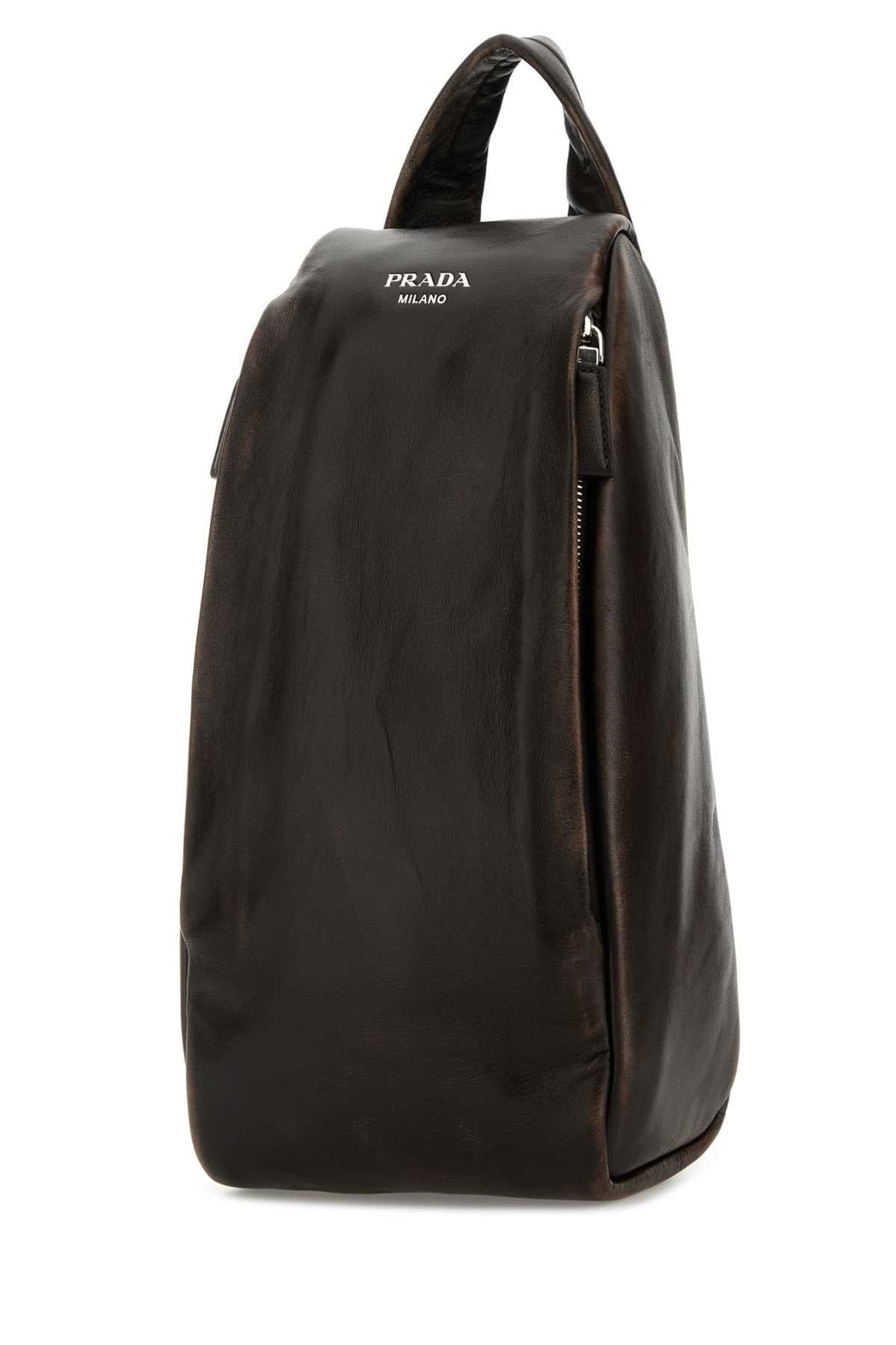 Prada Men Dark Brown Nappa Leather Backpack