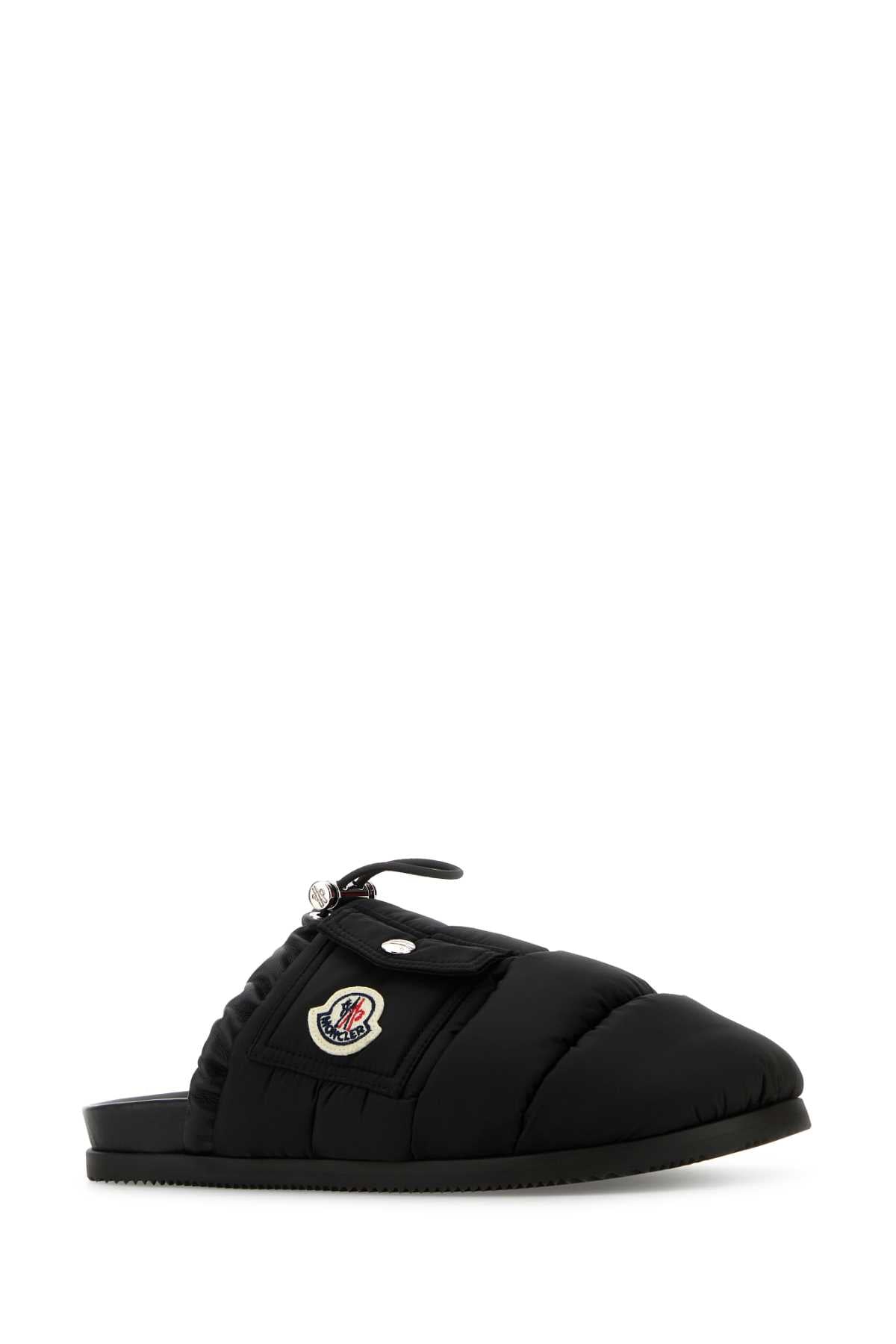 Moncler Women Black Fabric Mon Pocket Slippers