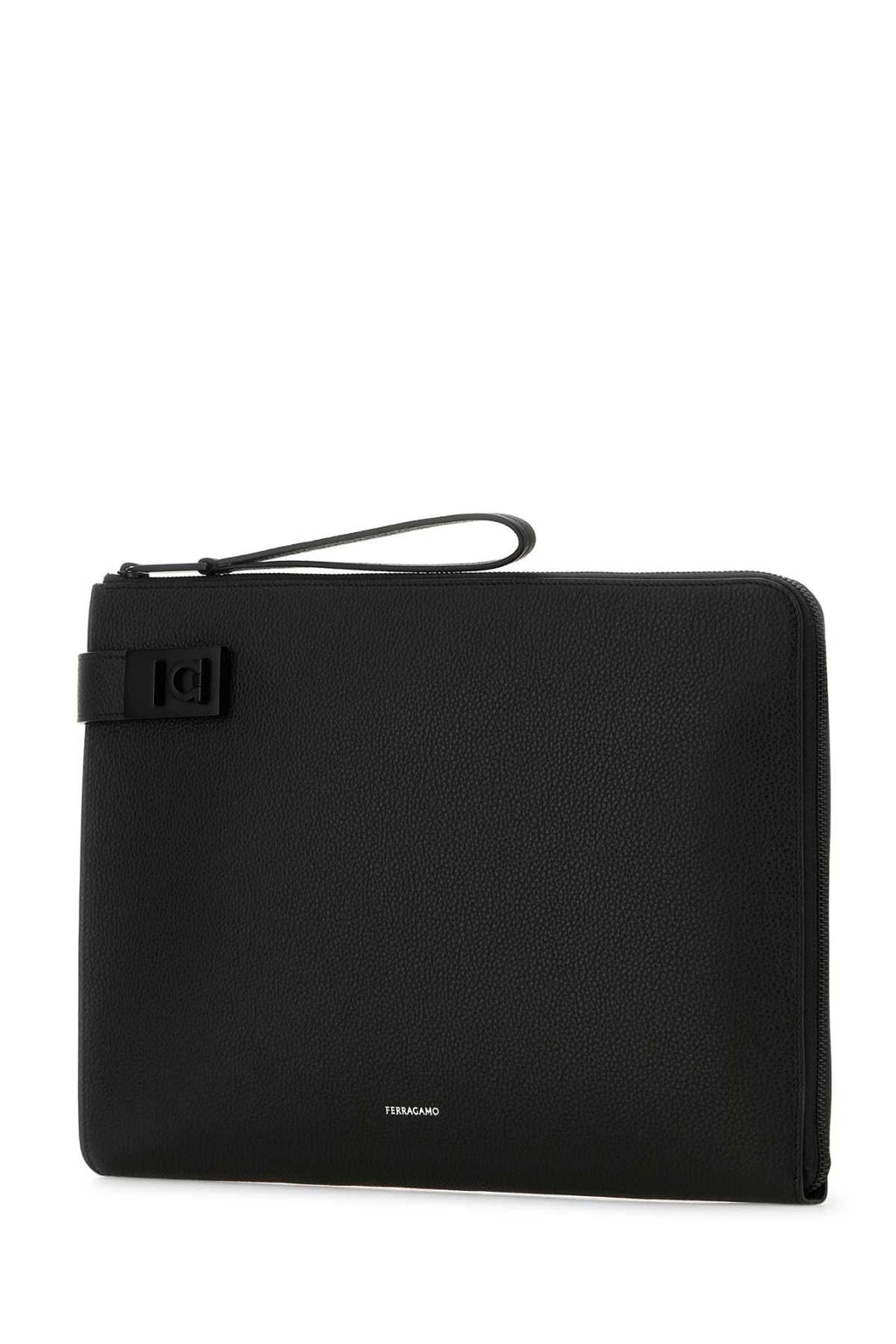 Clutch masculina Salvatore Ferragamo em couro preto