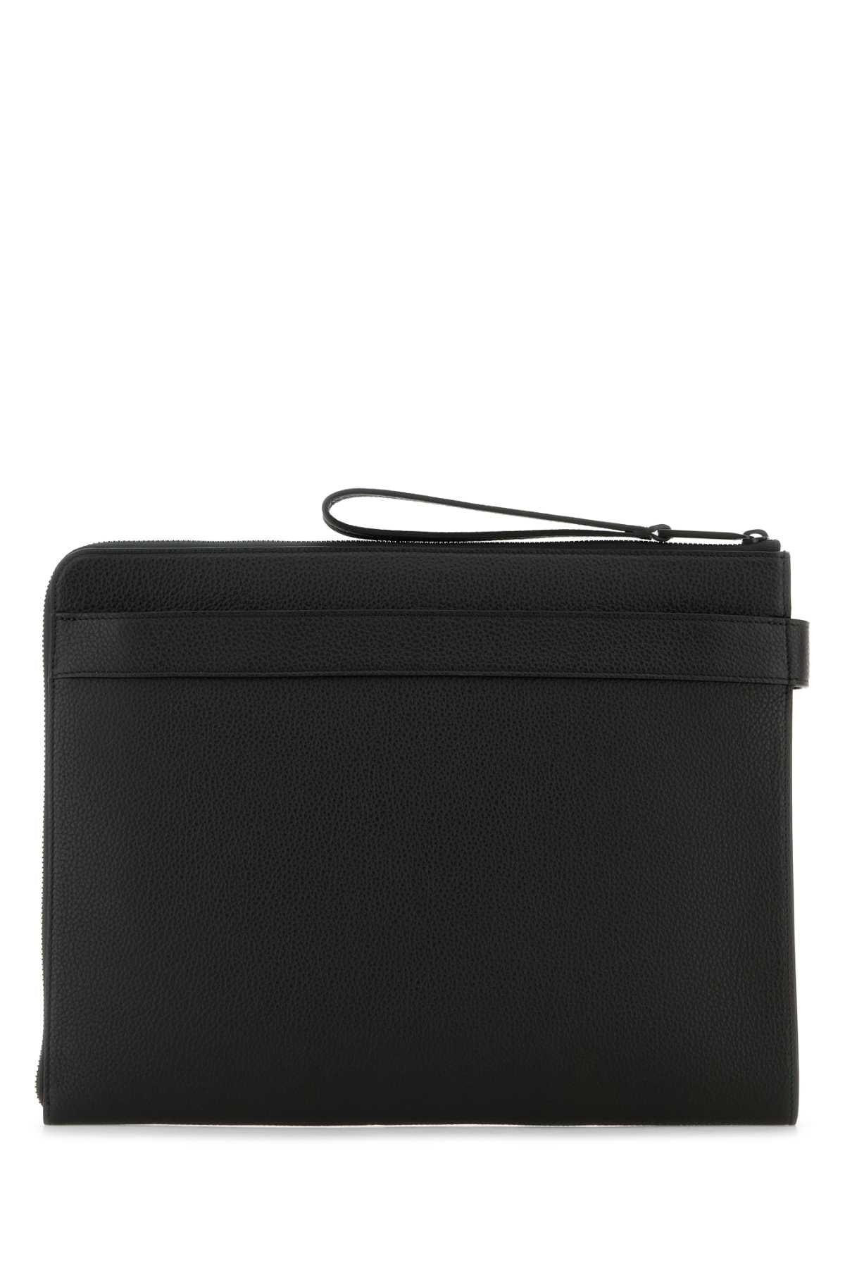 Clutch masculina Salvatore Ferragamo em couro preto