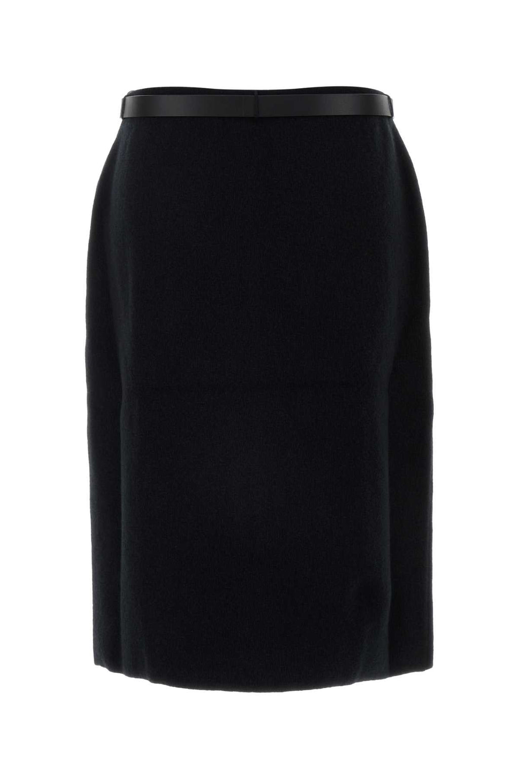 Salvatore Ferragamo Women Black Stretch Wool Blend Skirt