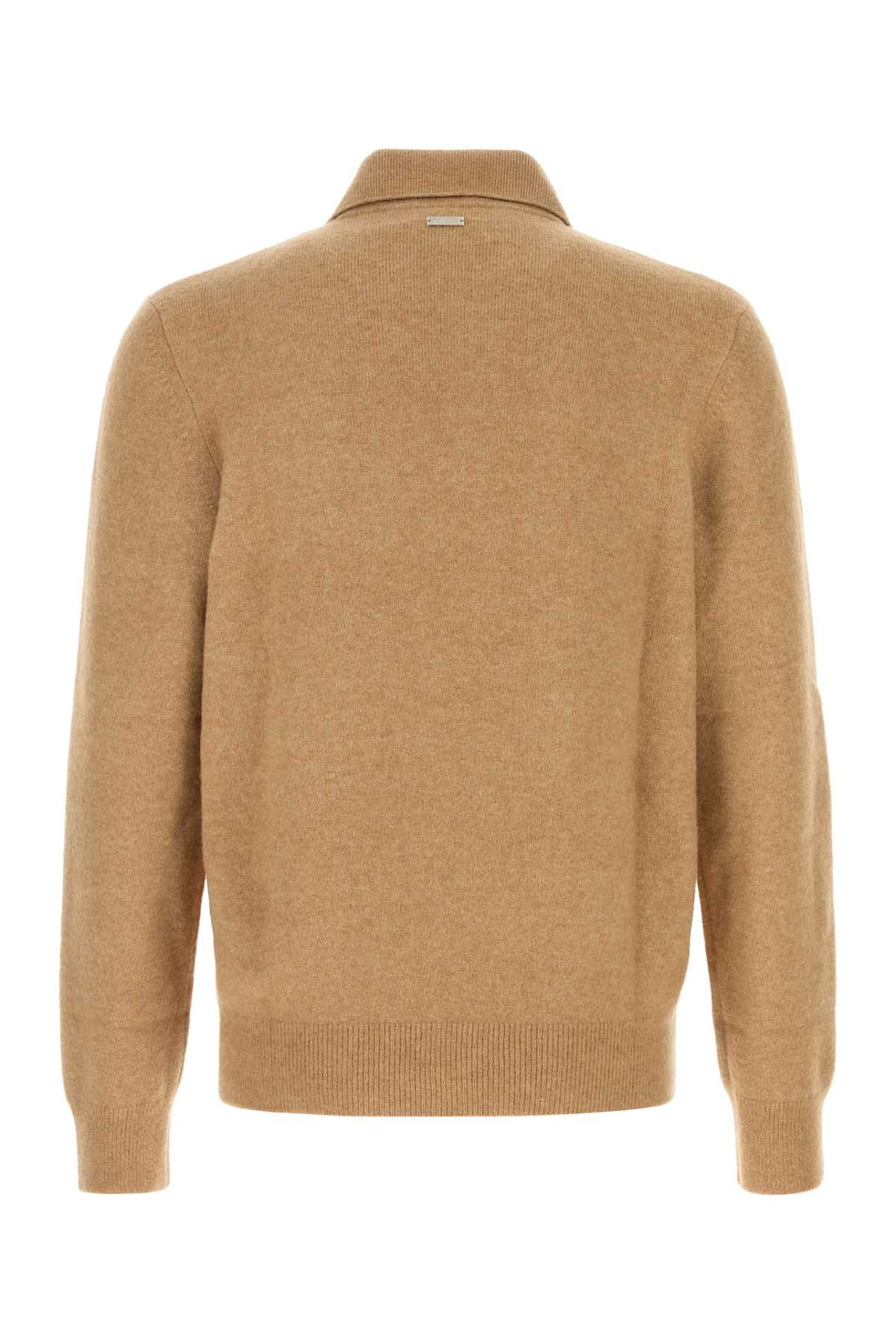 Camisa polo masculina Salvatore Ferragamo em tecido stretch cor camelo