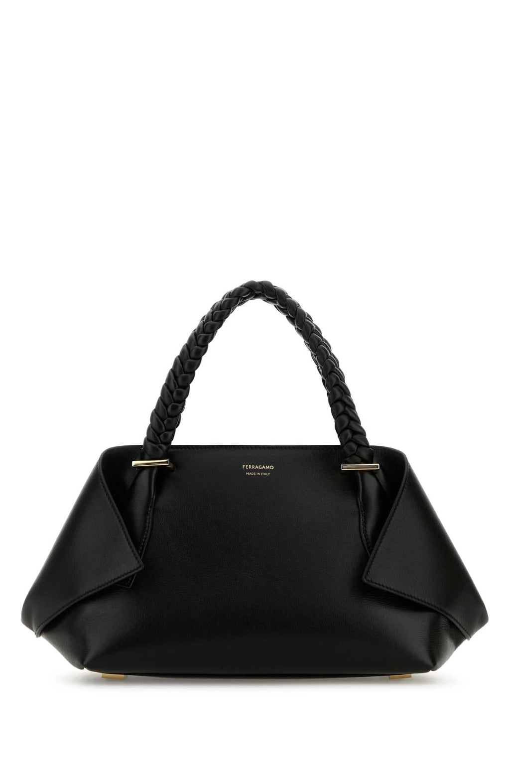 Bolsa Salvatore Ferragamo feminina tamanho médio em couro preto