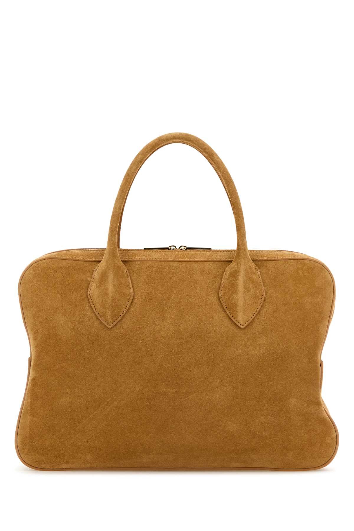 Salvatore Ferragamo Women Camel Suede Medium Handbag