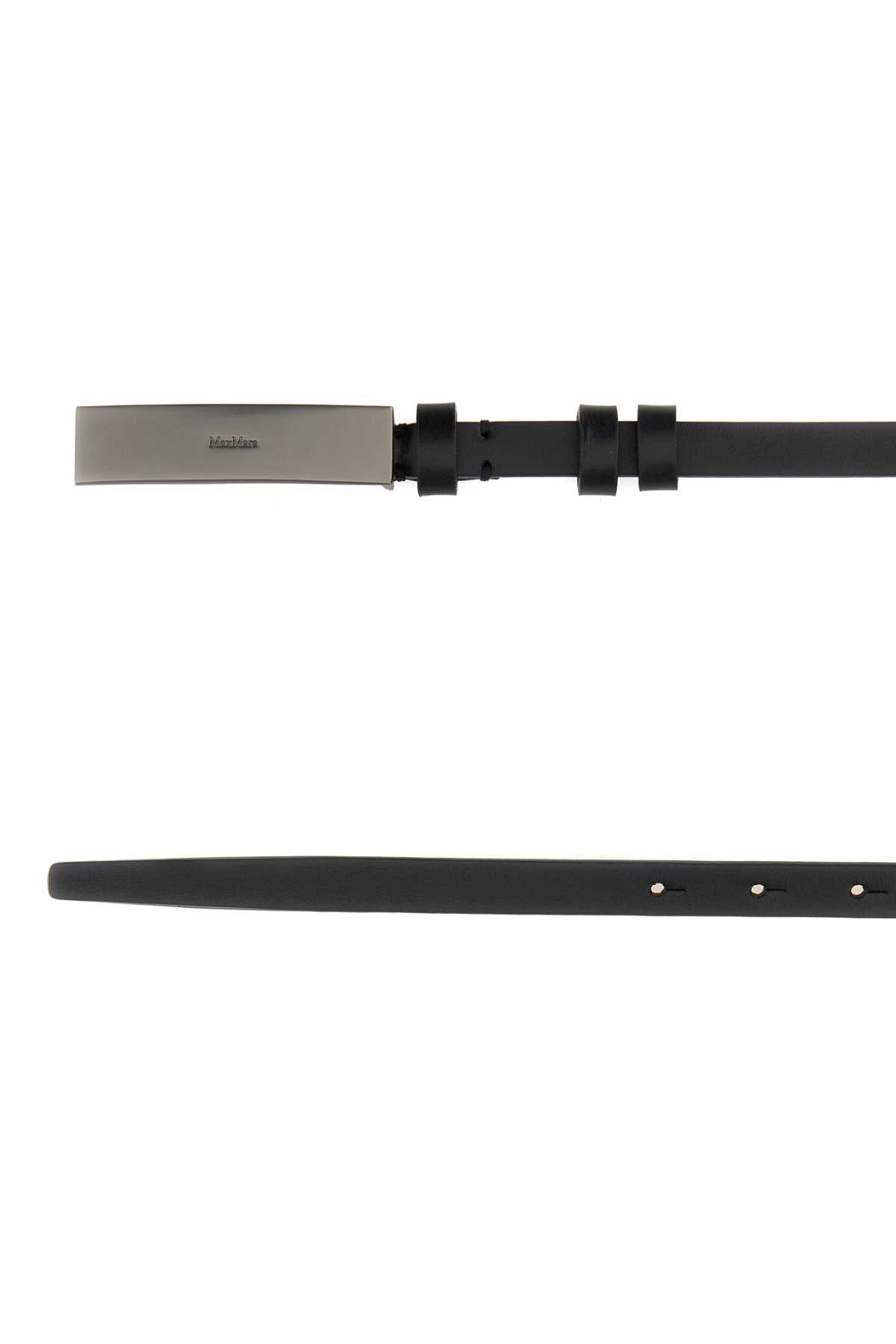 Max Mara Women Black Leather Newplate15 Belt
