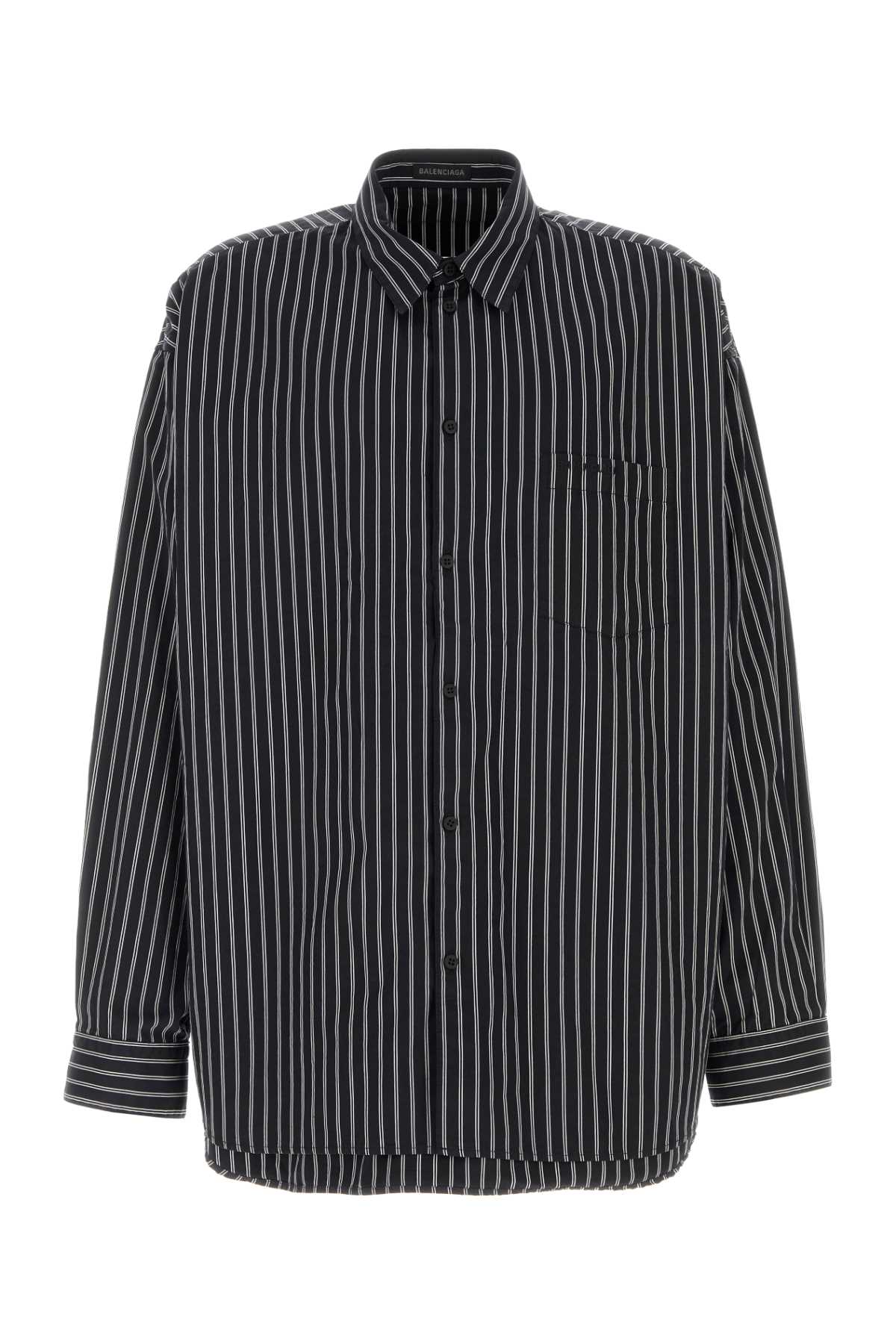 Balenciaga Men Embroidered Poplin Oversize Shirt