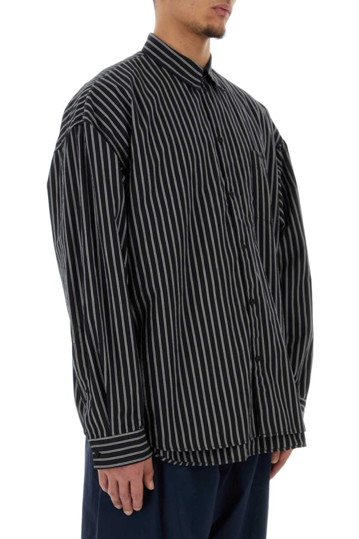 Balenciaga Men Embroidered Poplin Oversize Shirt