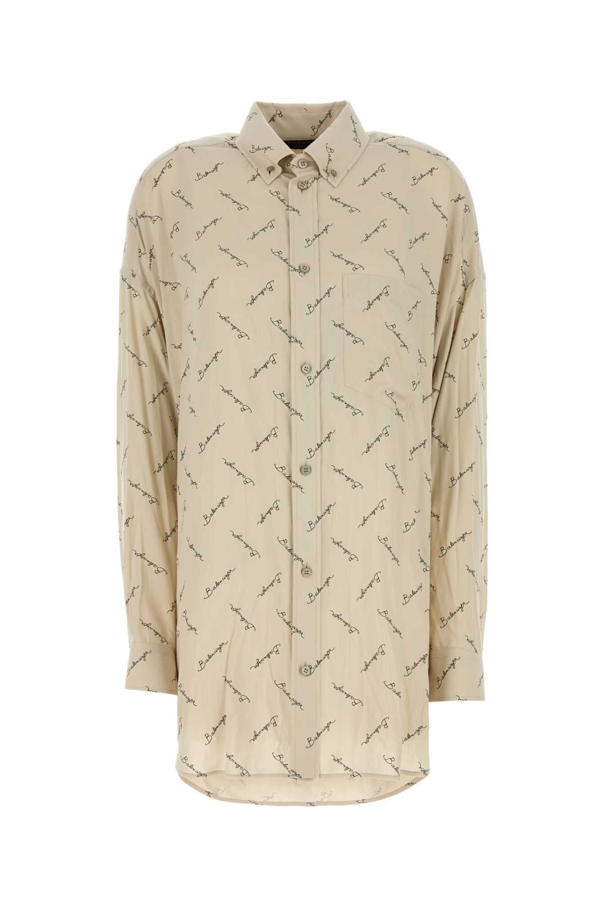 Balenciaga Women Printed Viscose Oversize Shirt