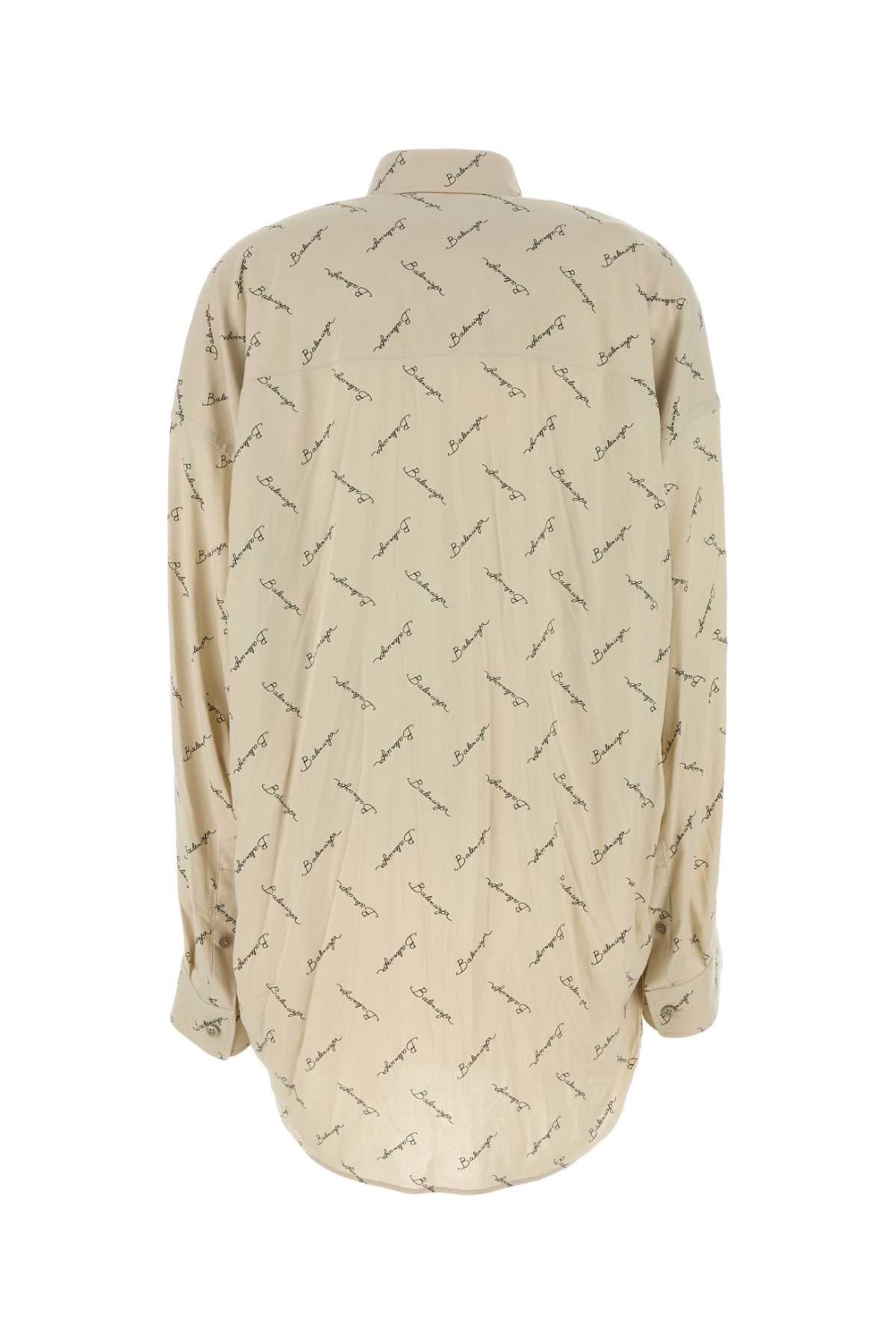 Balenciaga Women Printed Viscose Oversize Shirt