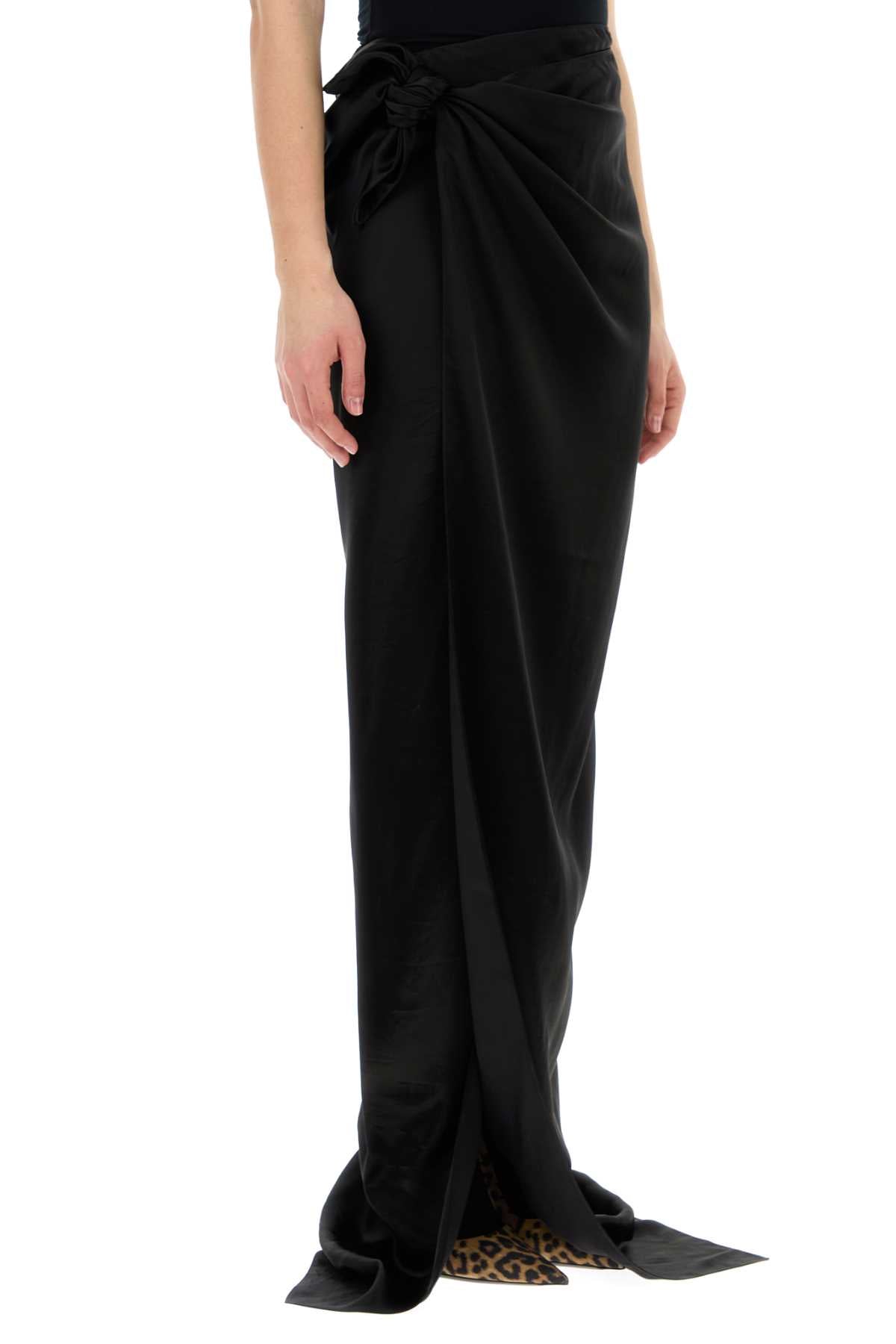 Balenciaga Women Black Satin Skirt