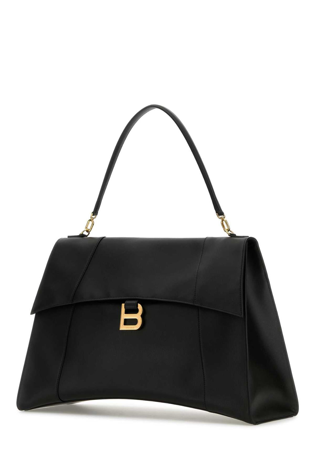 Balenciaga Women Black Leather Large Hourglass Soft Handbag