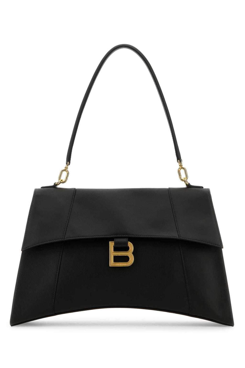 Balenciaga Women Black Leather Hourglass Shoulder Bag