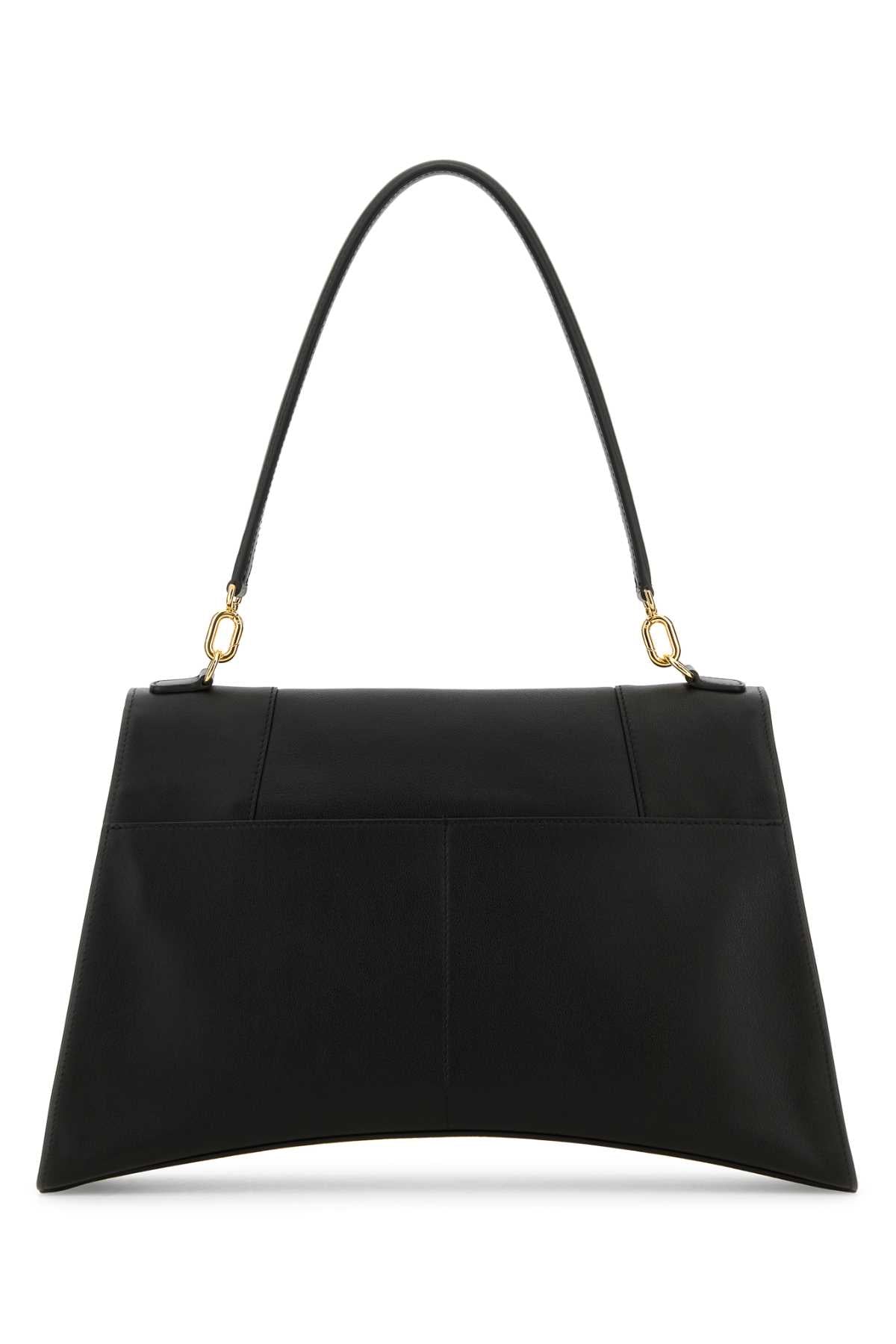 Balenciaga Women Black Leather Hourglass Shoulder Bag