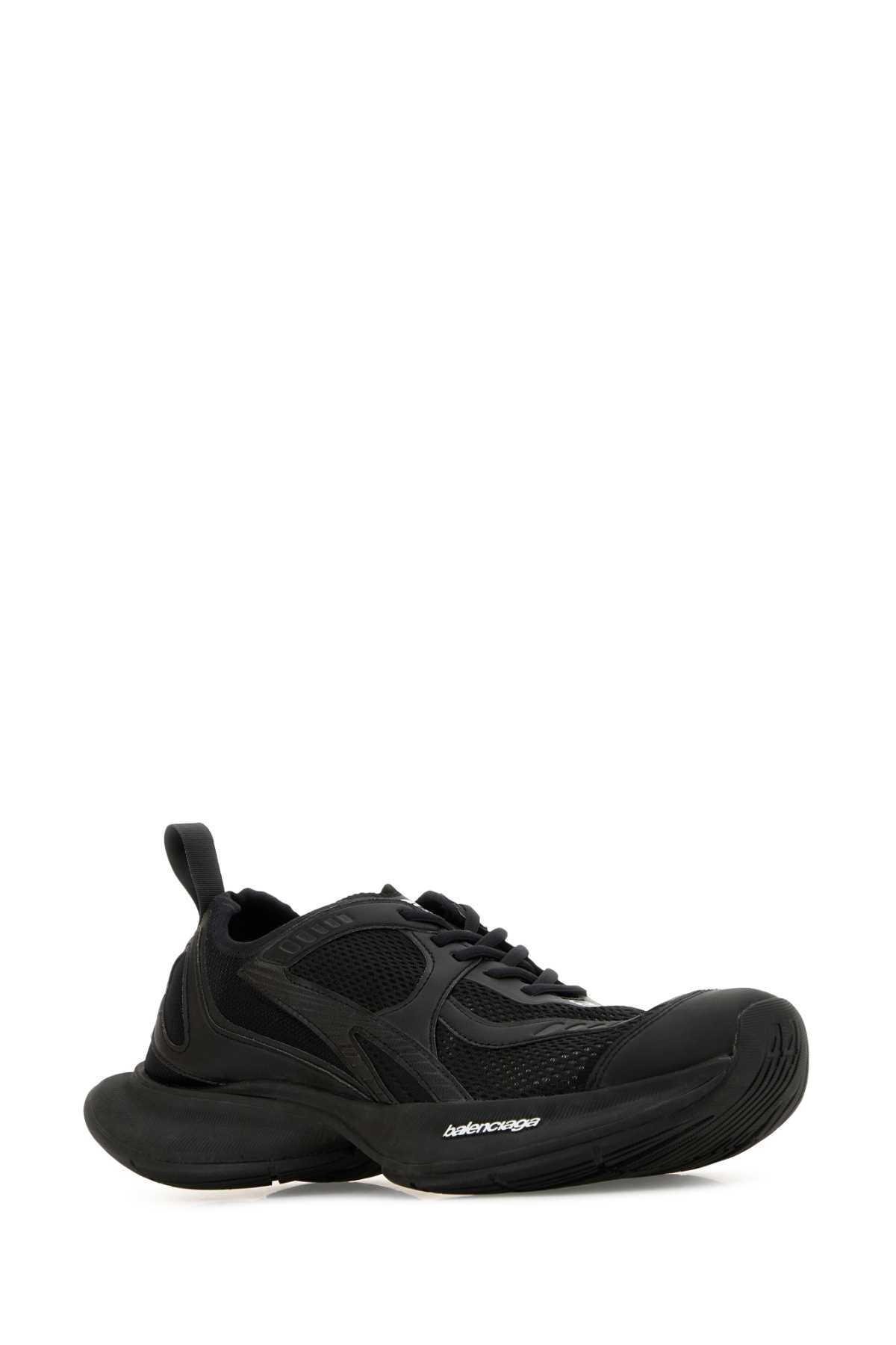 Balenciaga Men Black Mesh And Rubber Circuit Sneakers