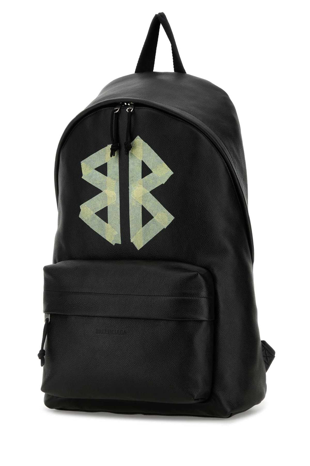 Balenciaga Men Black Leather Explorer Backpack