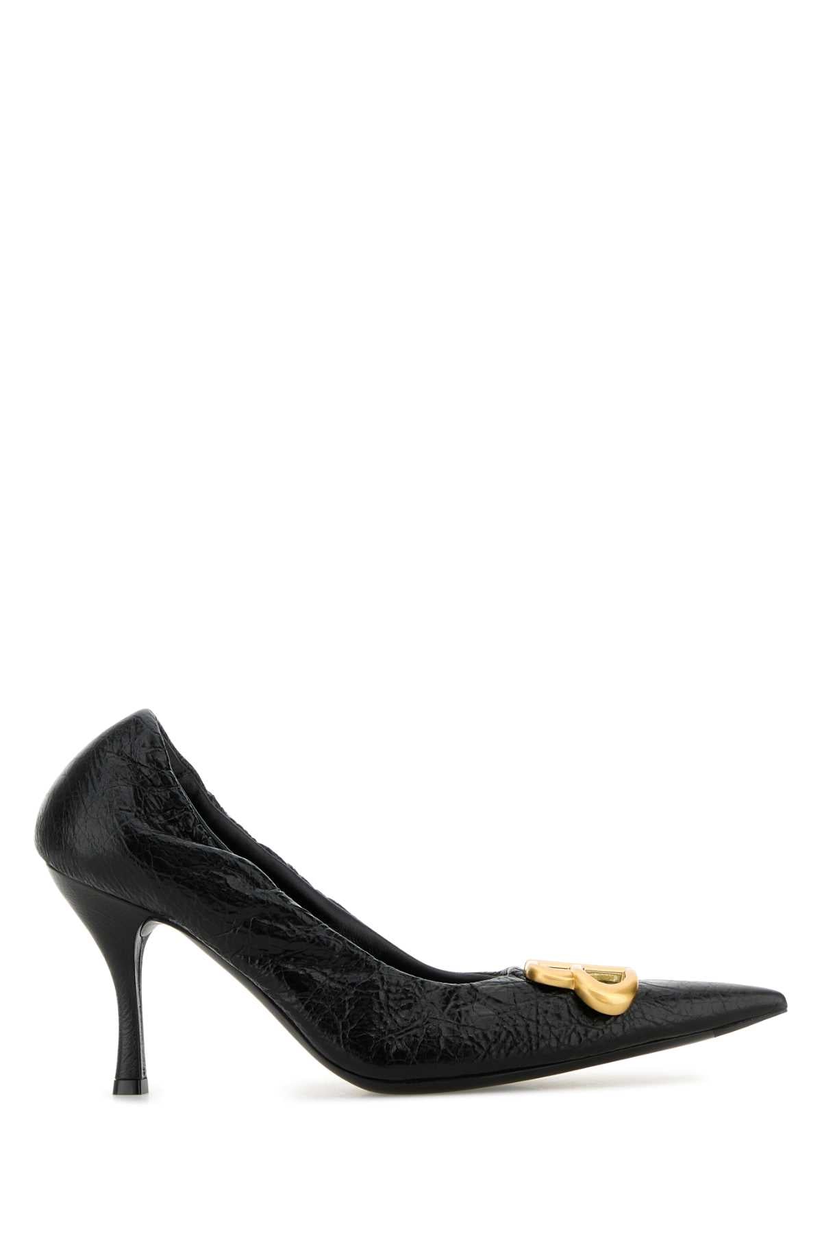 Balenciaga Women Black Leather Monaco Pumps