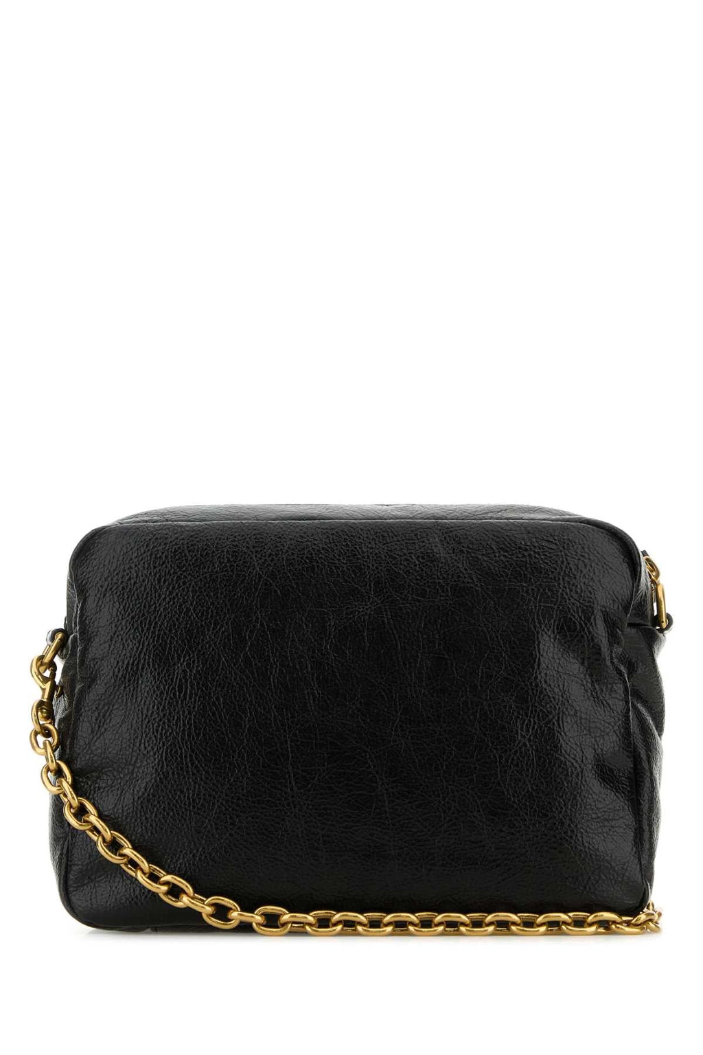 Balenciaga Women Black Leather Small Monaco Crossbody Bag