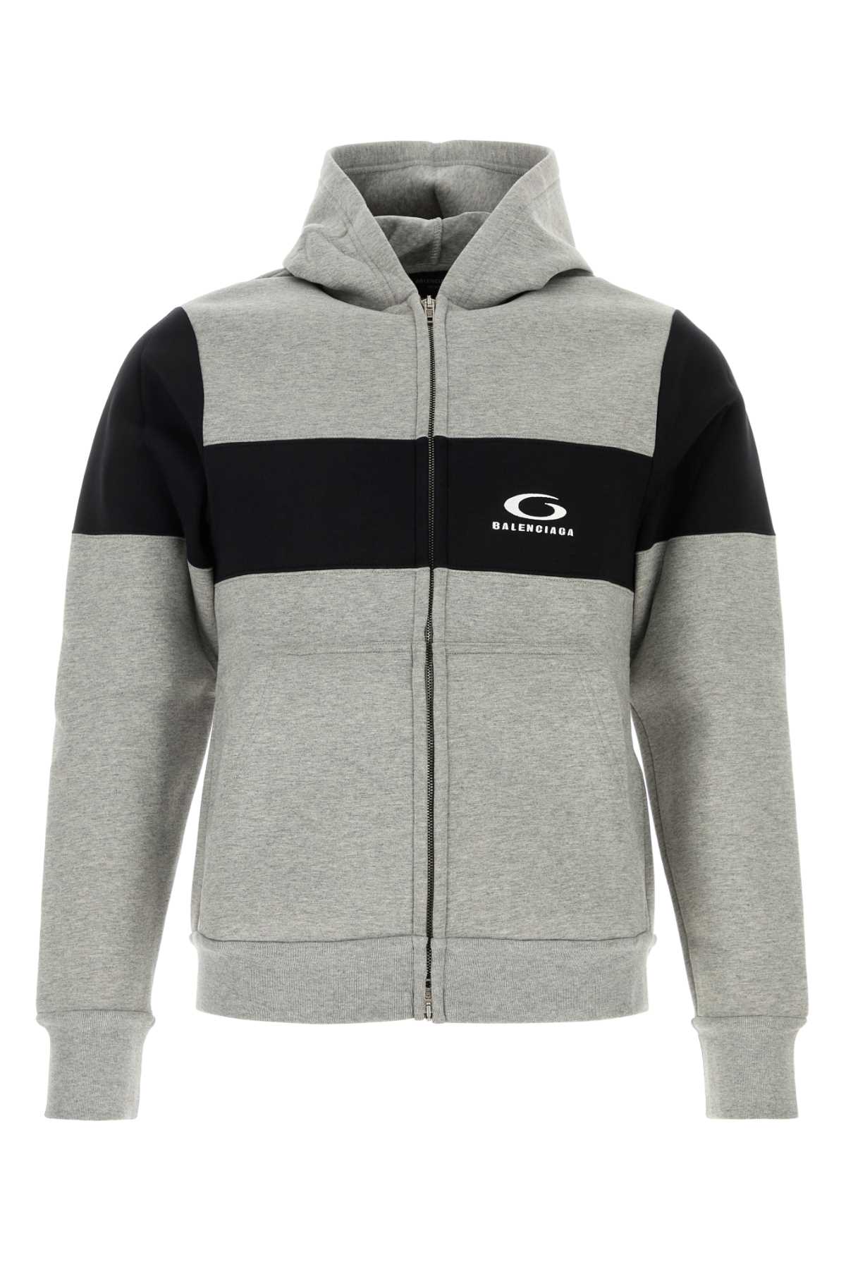 Balenciaga Men Melange Grey Cotton Sweatshirt