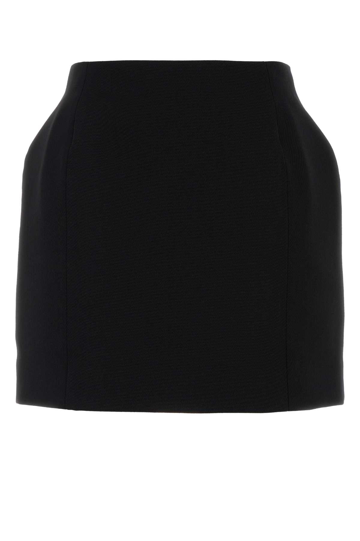 Balenciaga Women Black Wool Mini Skirt