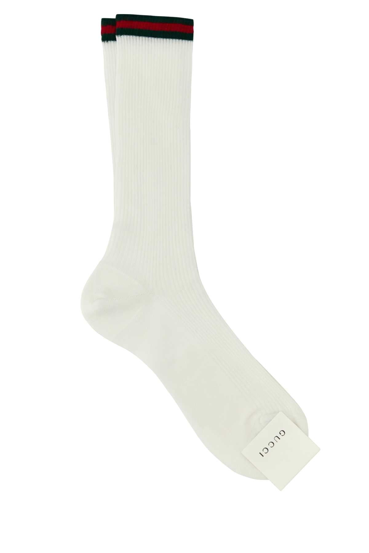 Gucci Unisex White Cotton Blend Socks