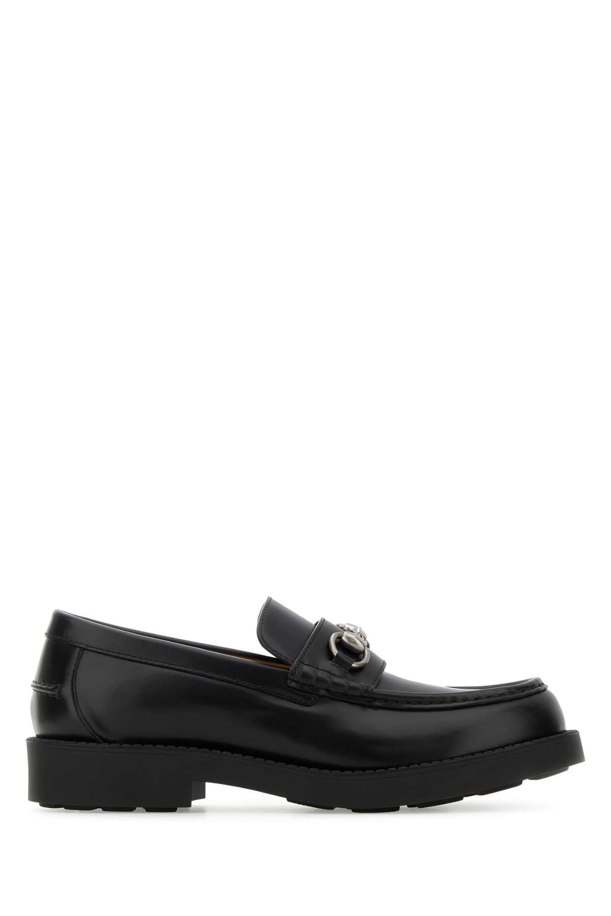 Gucci Men Black Leather Loafers