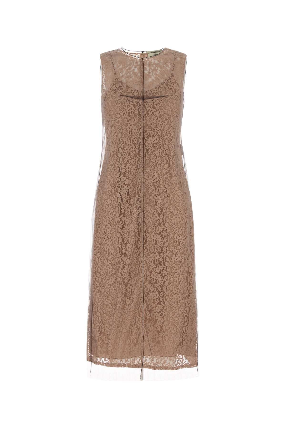 Fendi Women Biscuit Lace Dress