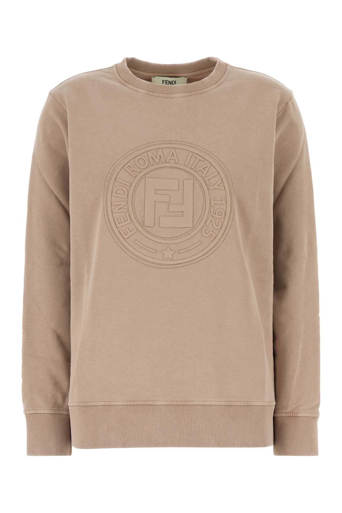 Fendi Women Cappuccino Cotton Oversize Sweatshirt