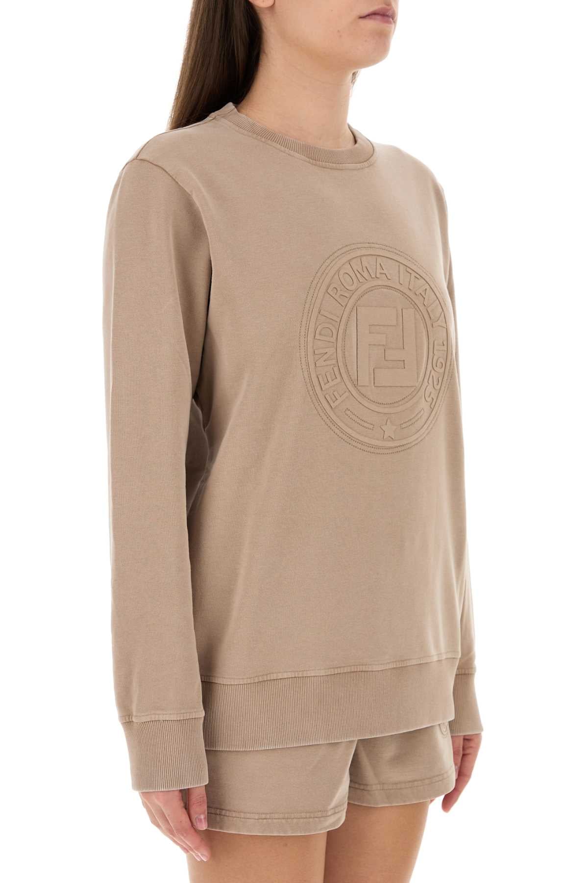 Fendi Women Cappuccino Cotton Oversize Sweatshirt