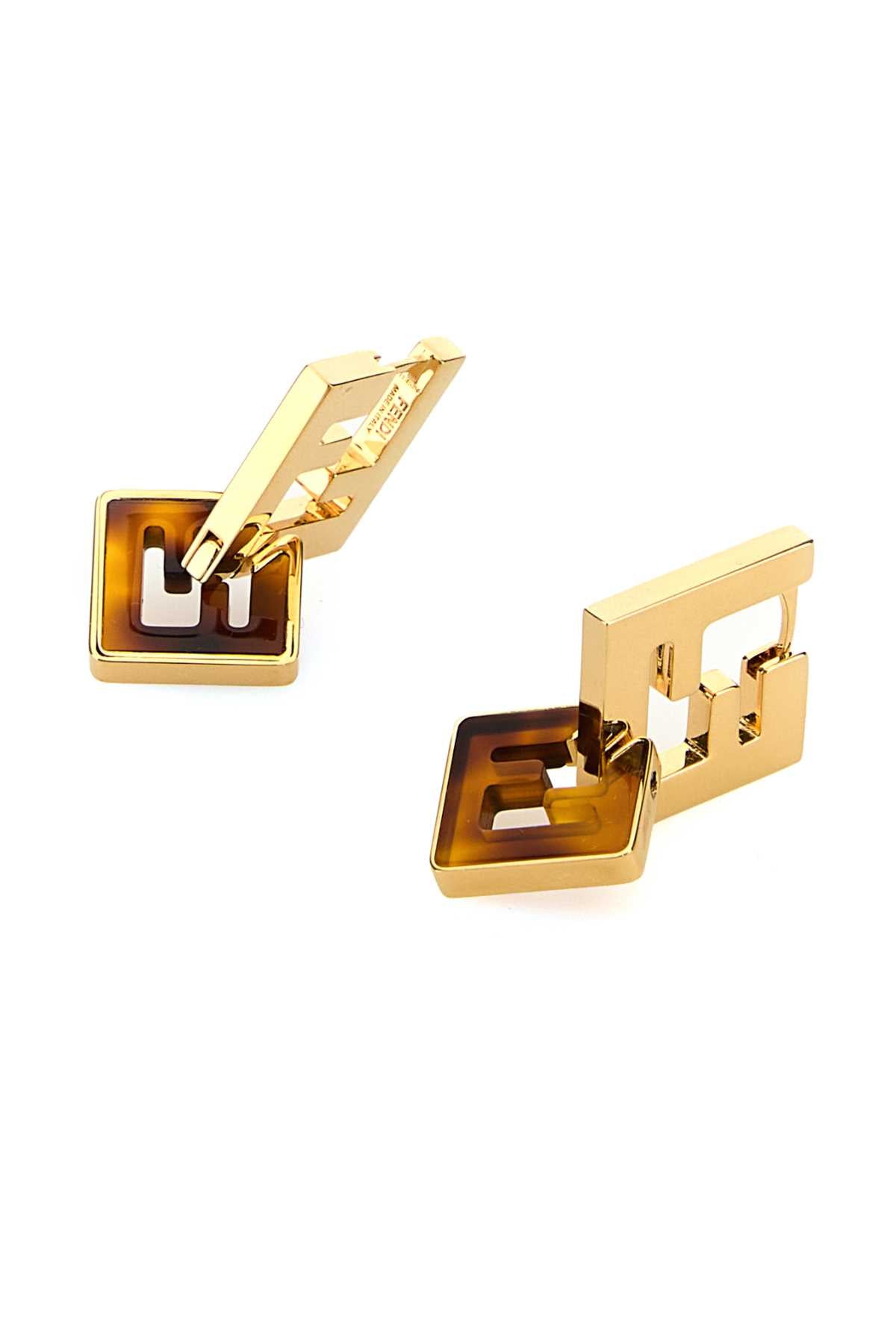 Fendi Women Printed Plexiglass And Metal Forever Fendi Earrings