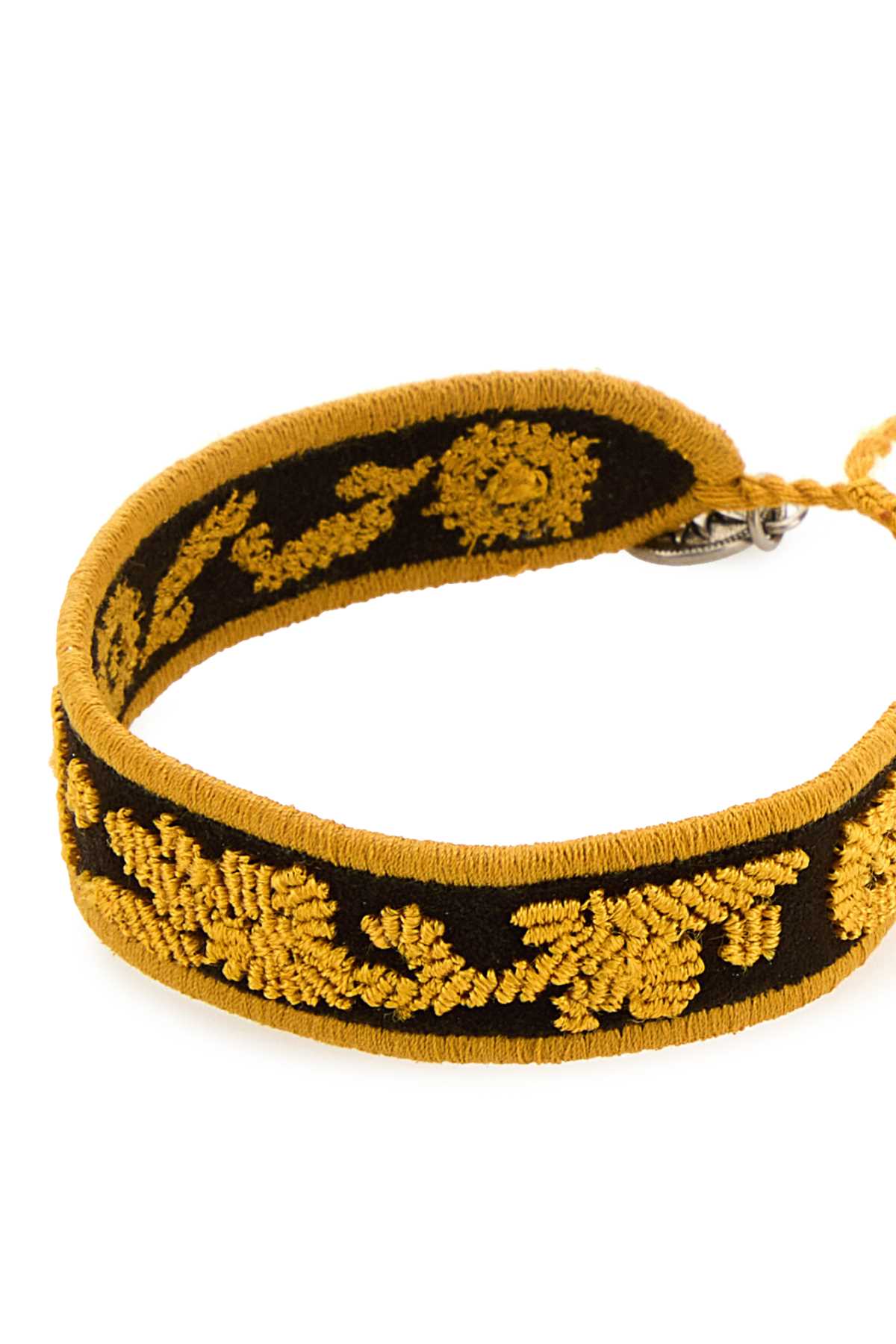 Prada Women Two-Tone Suede And Fabric Bracelet