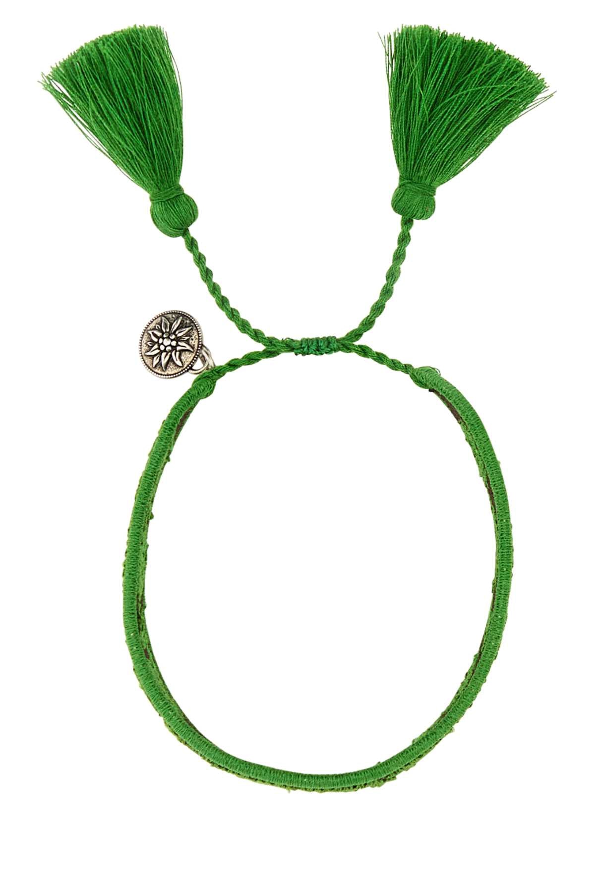 Prada Women Two-Tone Suede And Fabric Bracelet