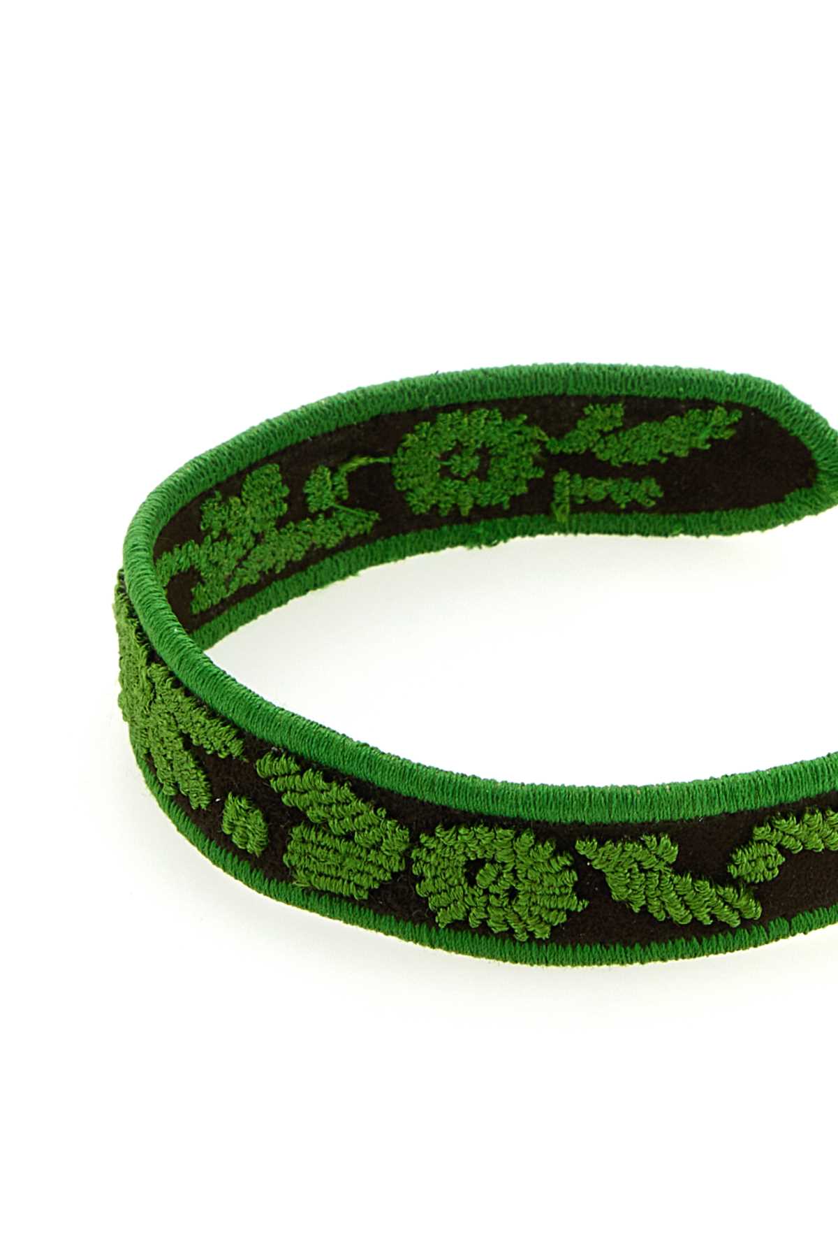 Prada Women Two-Tone Suede And Fabric Bracelet