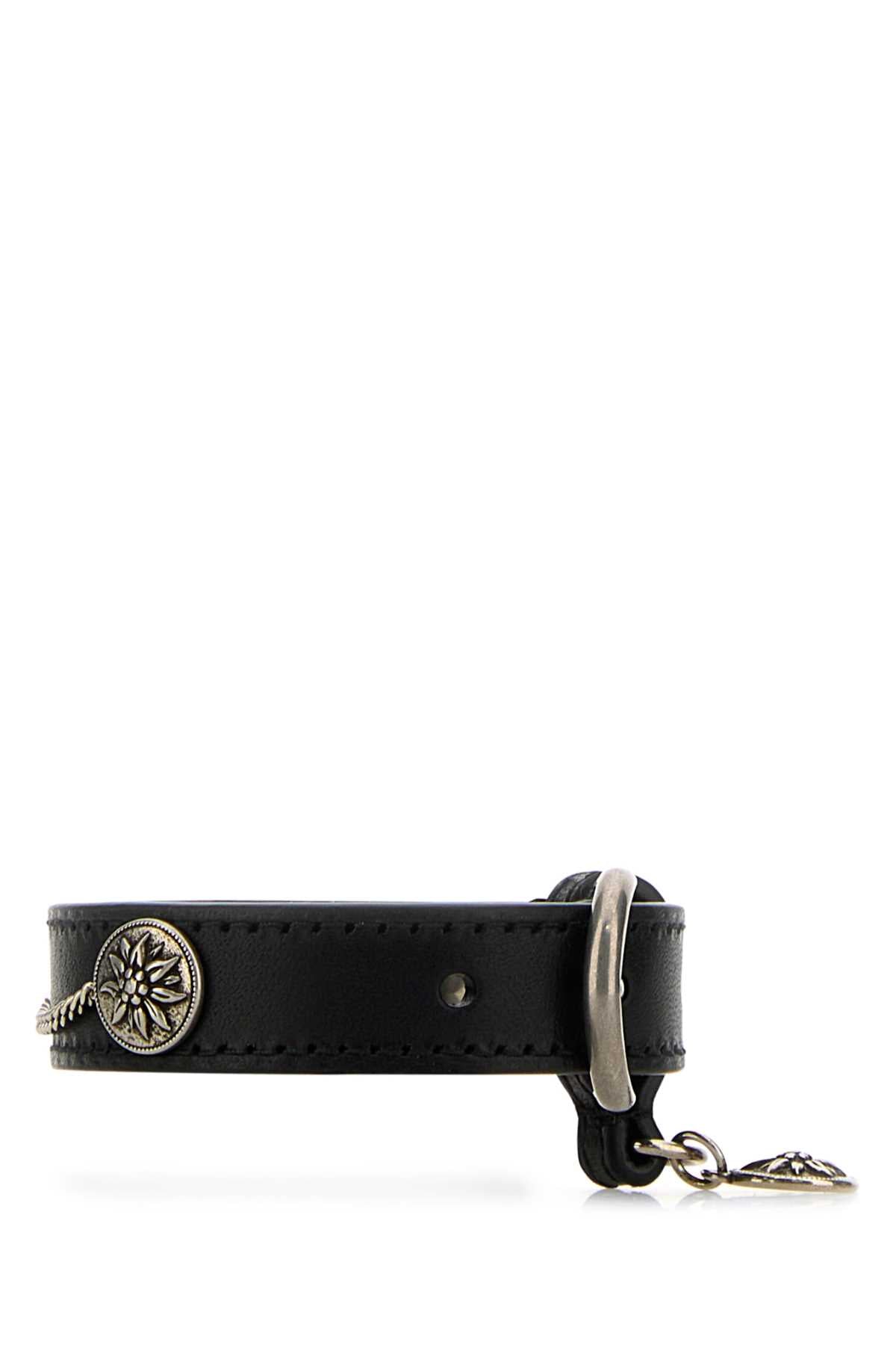 Prada Women Black Leather Bracelet