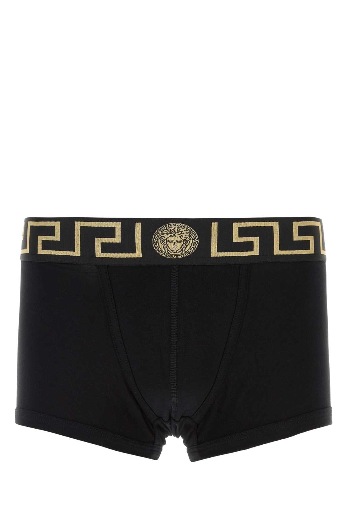 Versace Men Black Stretch Cotton Boxer Set