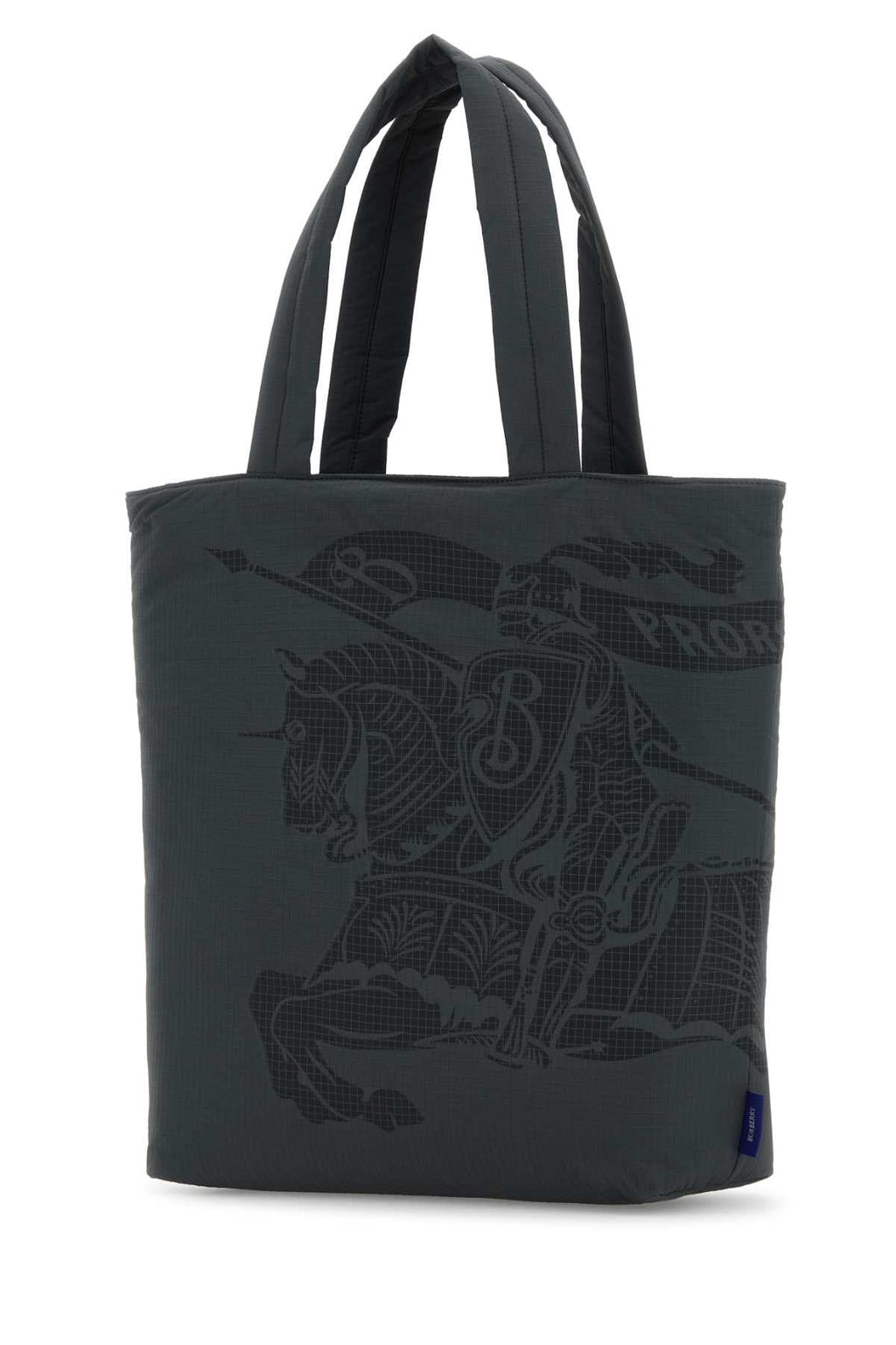 Burberry Men Charcoal Fabric Shopping Bag