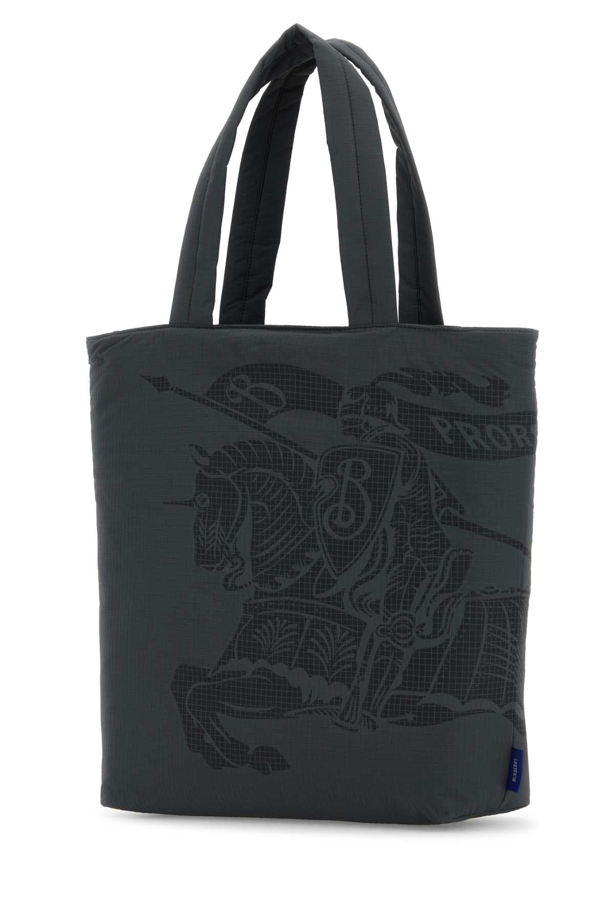 Burberry Men Charcoal Fabric Shopping Bag