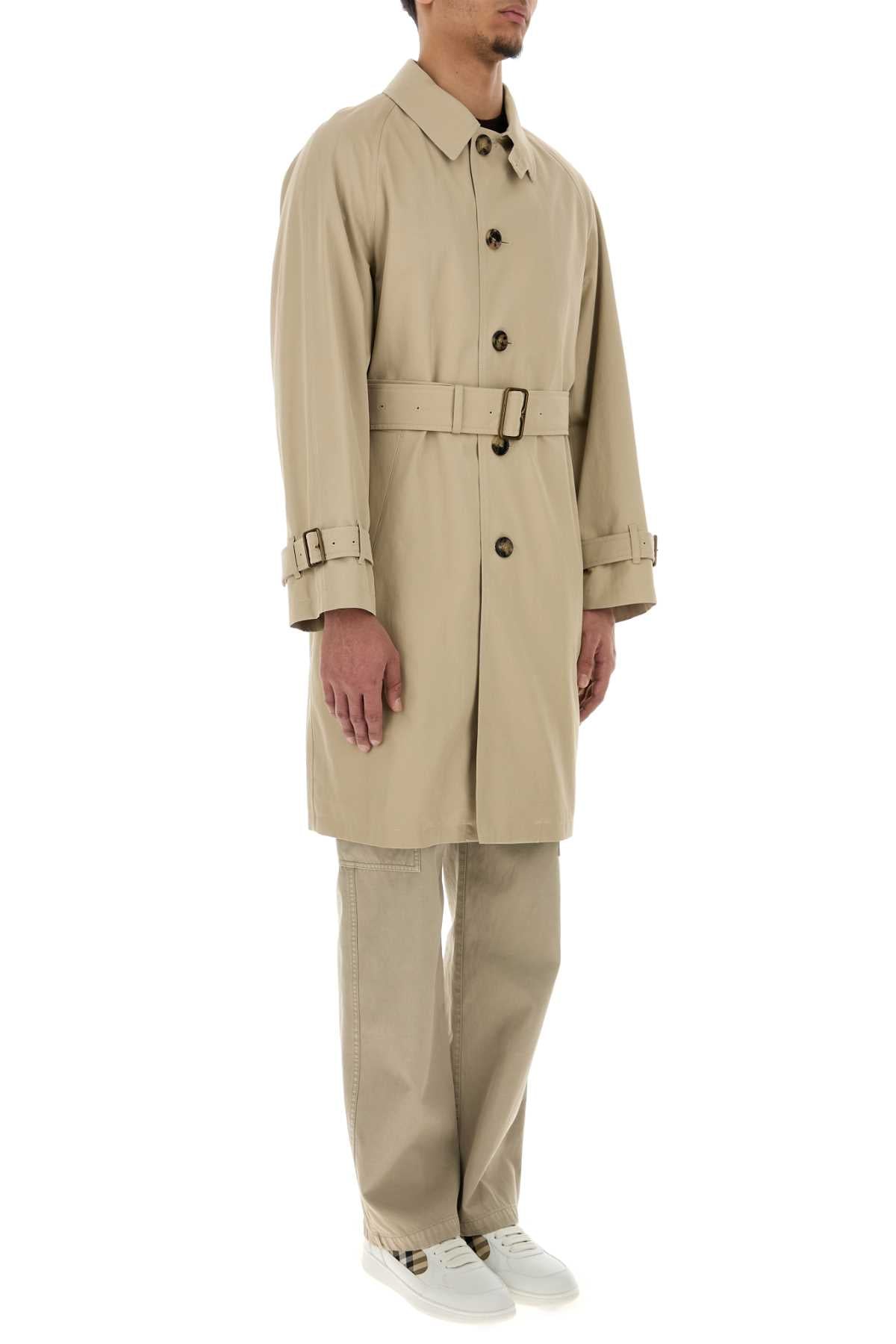 Burberry Men Capuccino Gabardine Trench Coat