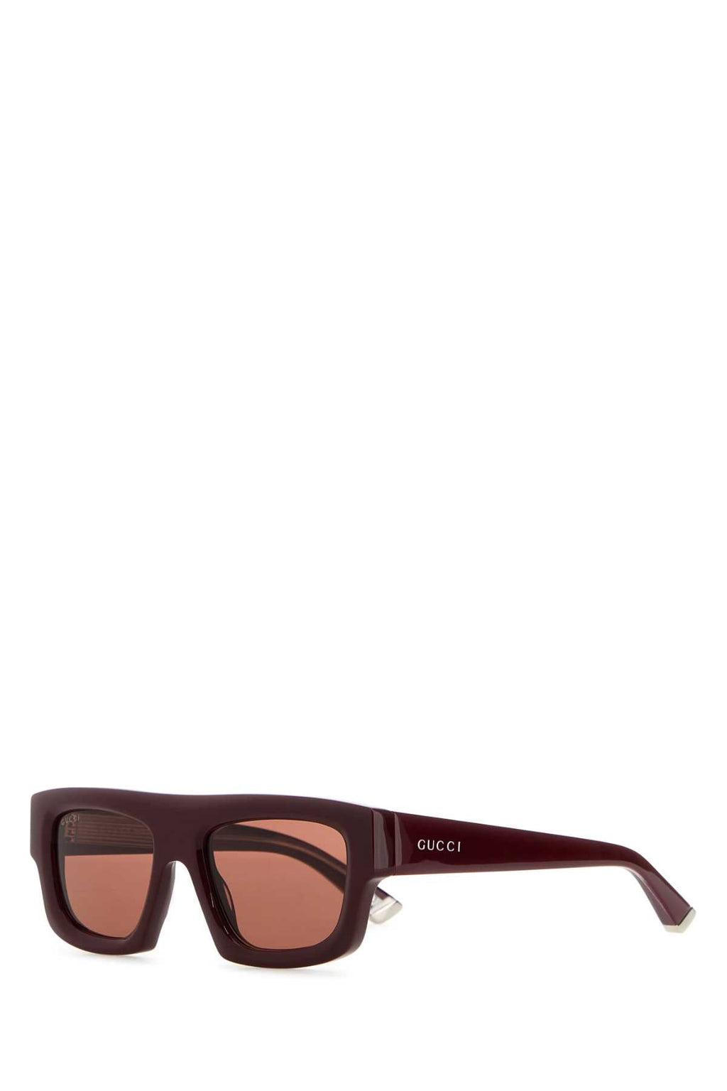 Gucci Men Burgundy Acetate Sunglasses