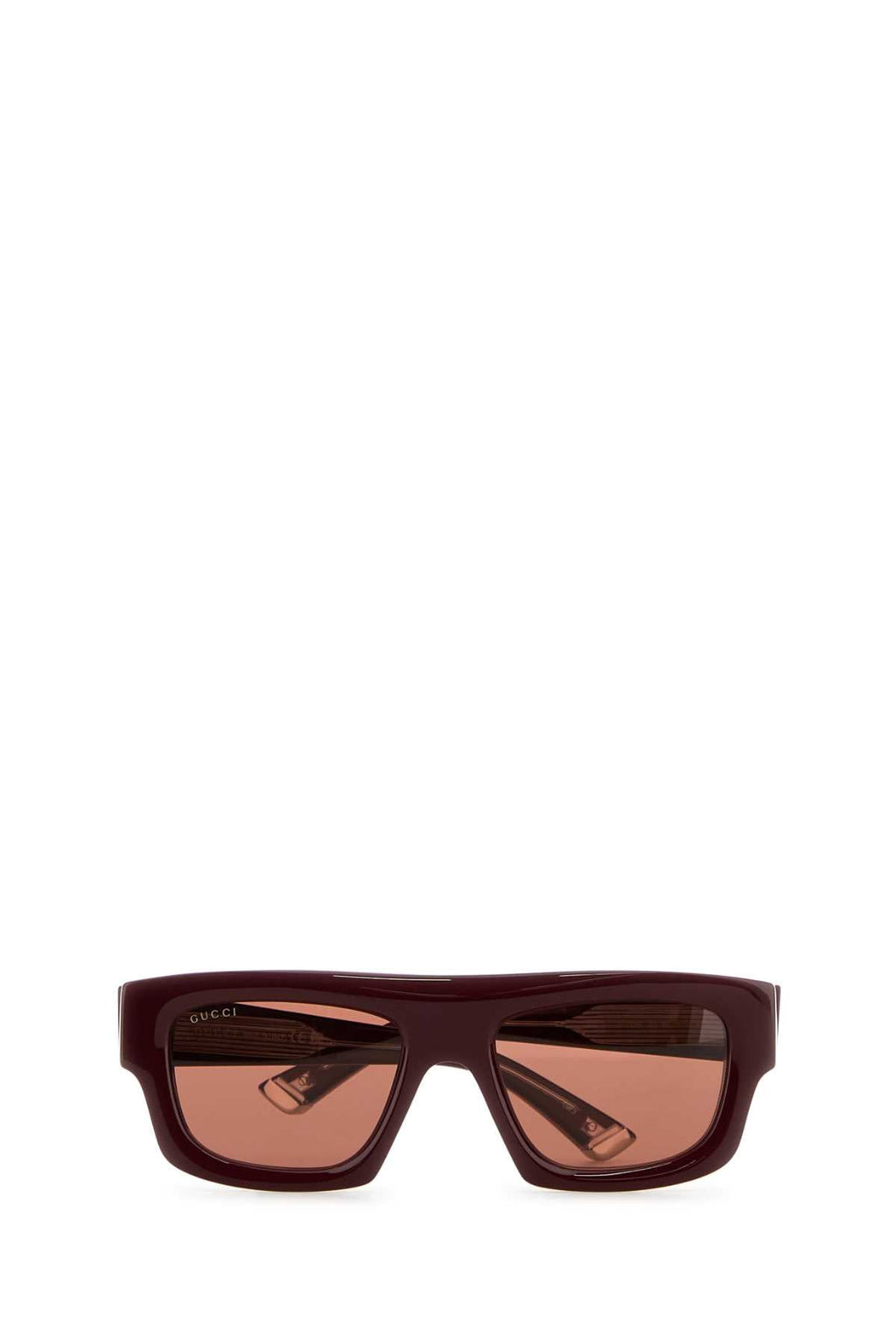 Gucci Men Burgundy Acetate Sunglasses